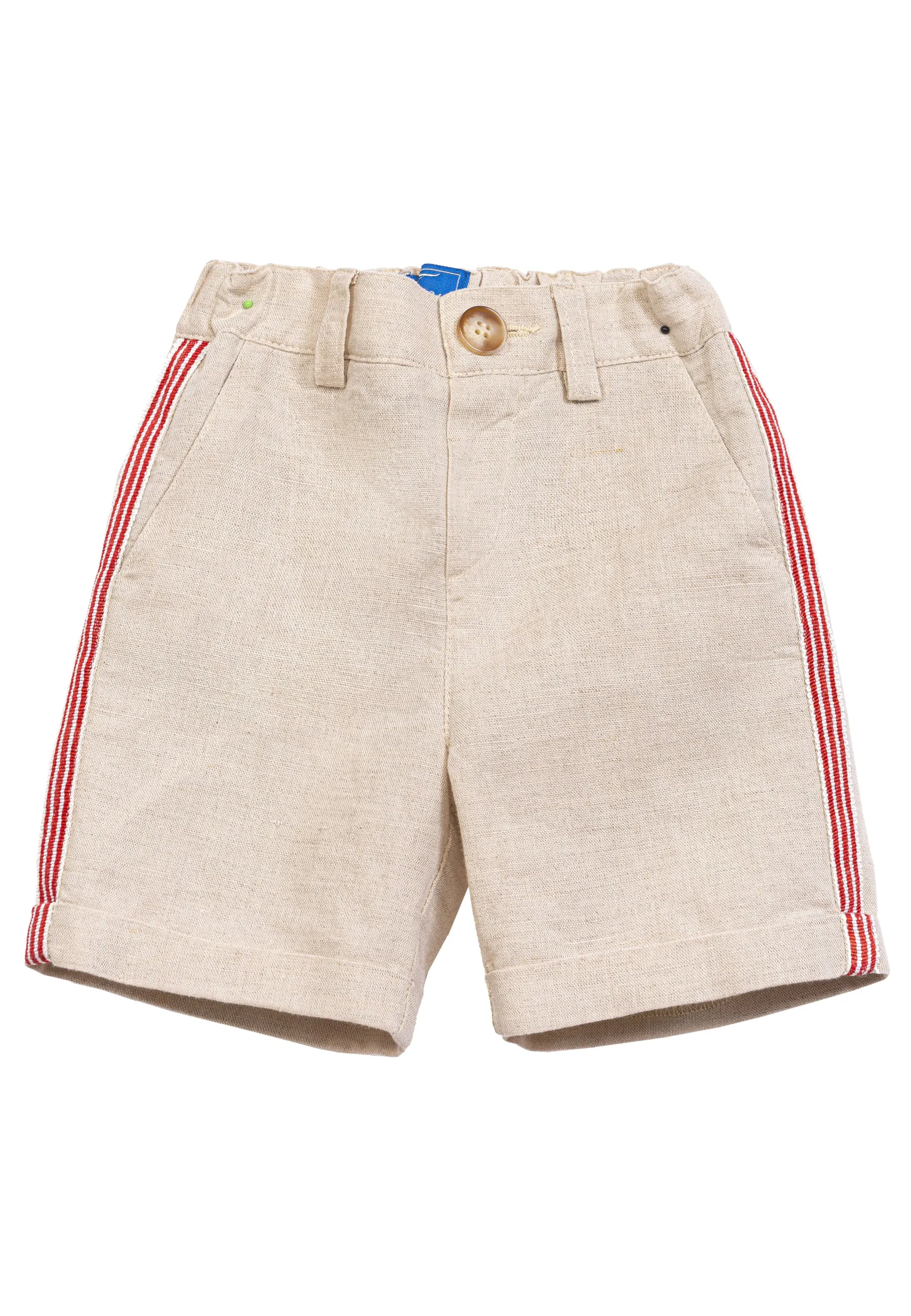 Fay bermuda beige neonato in misto lino