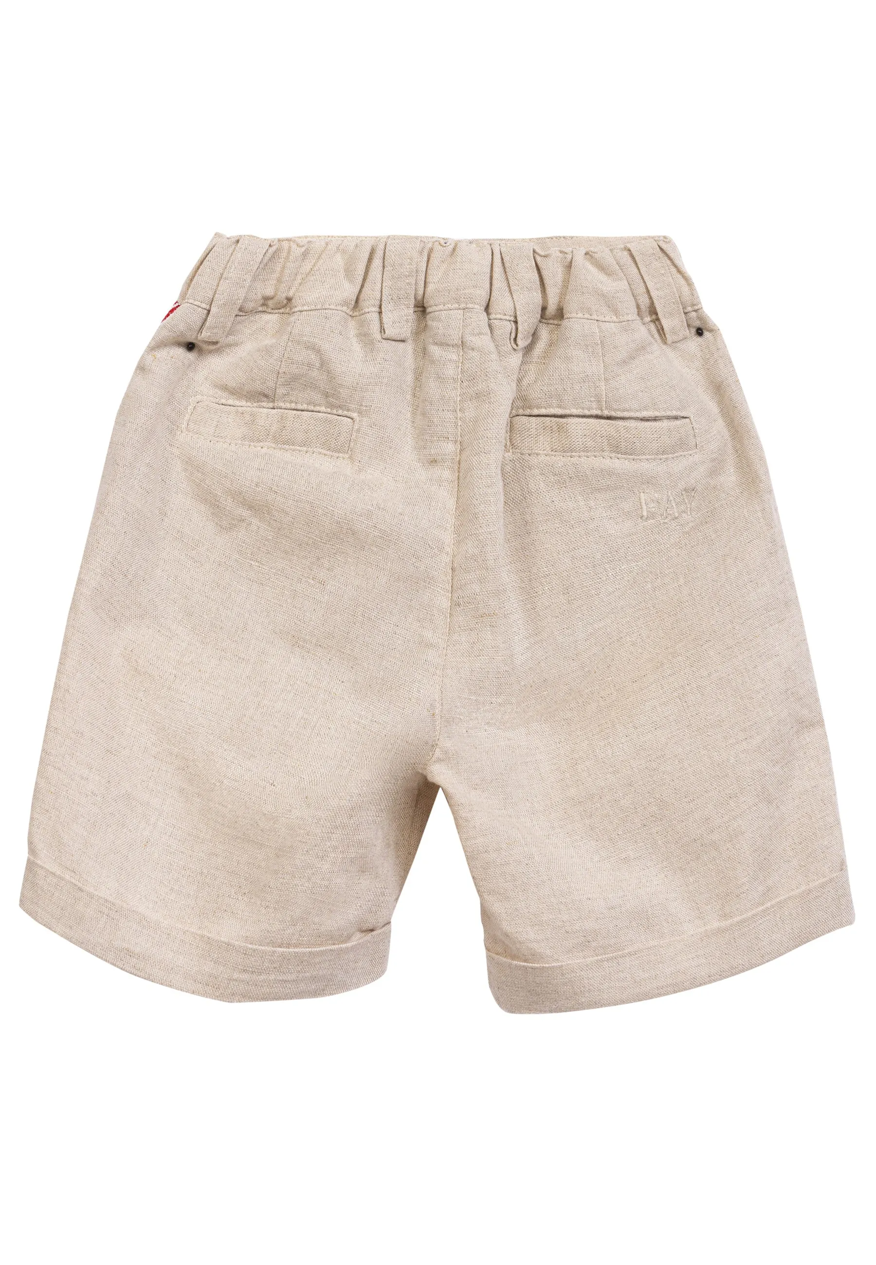 Fay bermuda beige neonato in misto lino