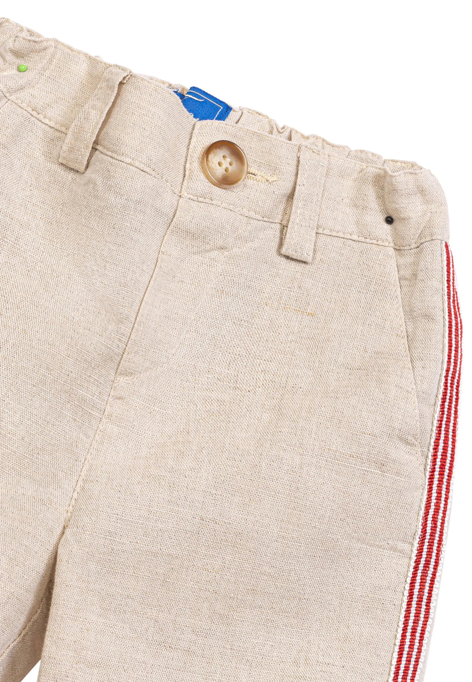 Fay bermuda beige neonato in misto lino