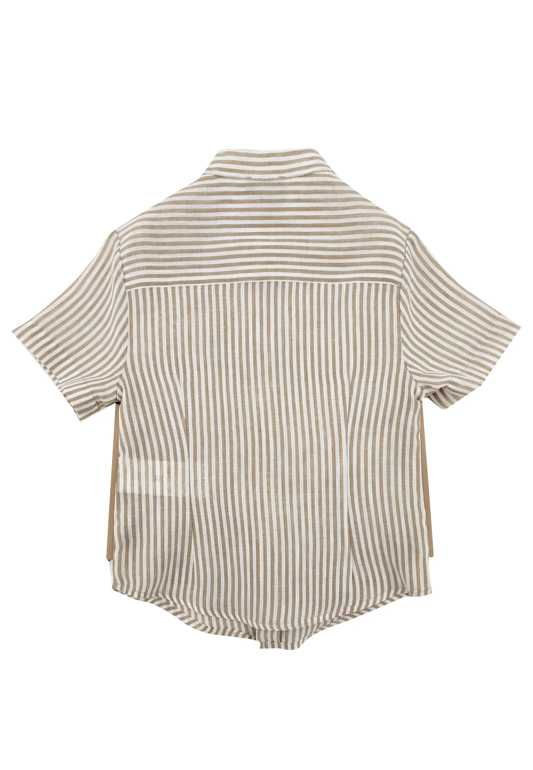 Fay camicia beige bambino in misto lino