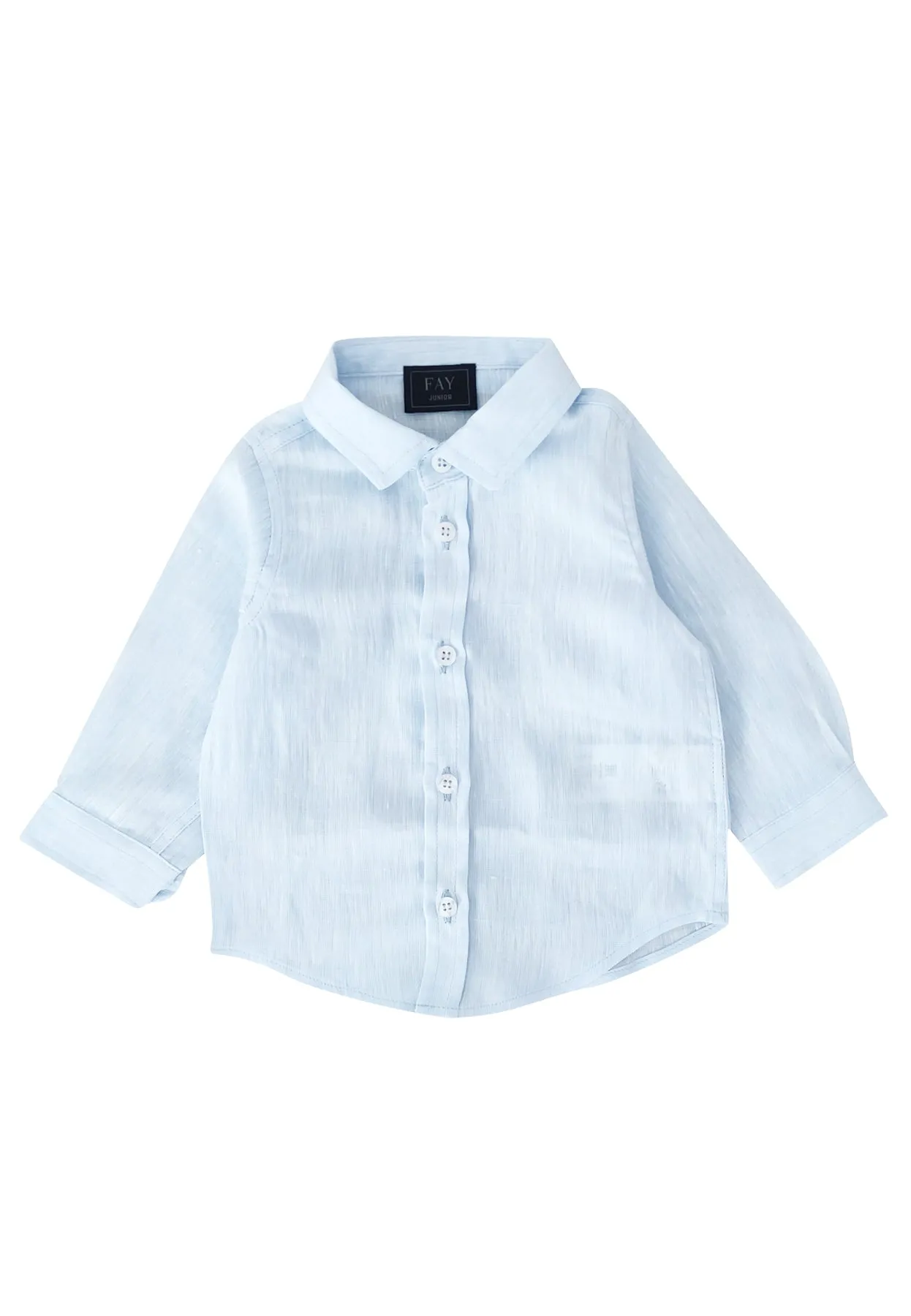 Fay camicia celeste neonato in lino