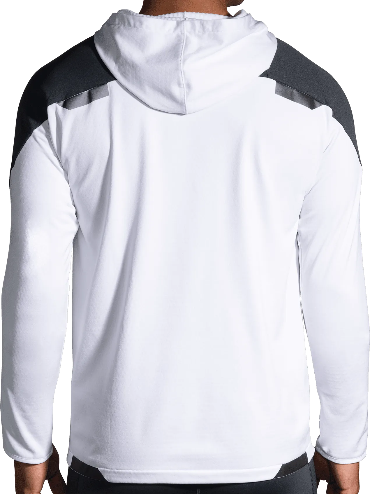 FELPA DA RUNNING DA UOMO BROOKS RUN VISIBLE THERMAL HOODIE WHITE/ASPHALT 211411 134