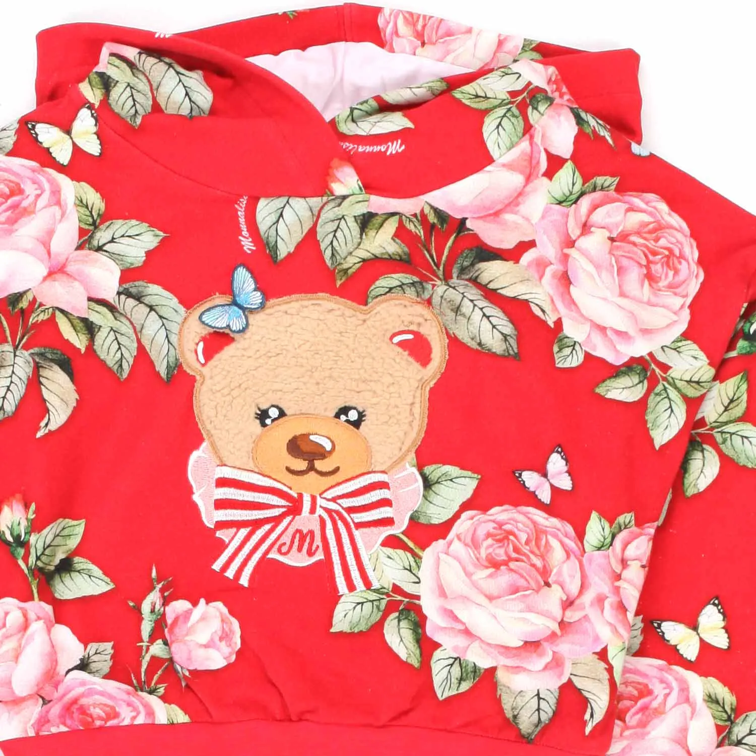 Felpa Rossa Con Orsetto Bambina