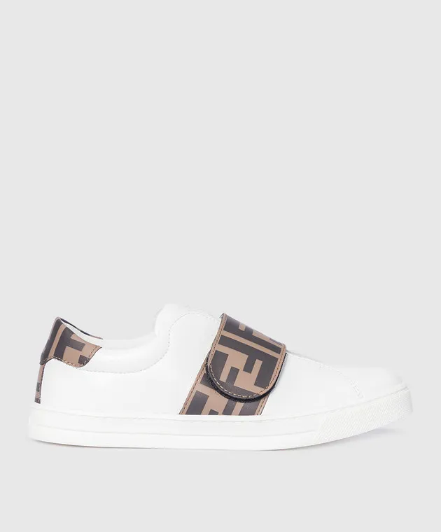 Fendi Sneakers da bambino in pelle bianca con motivo FF JMR325A7N42731