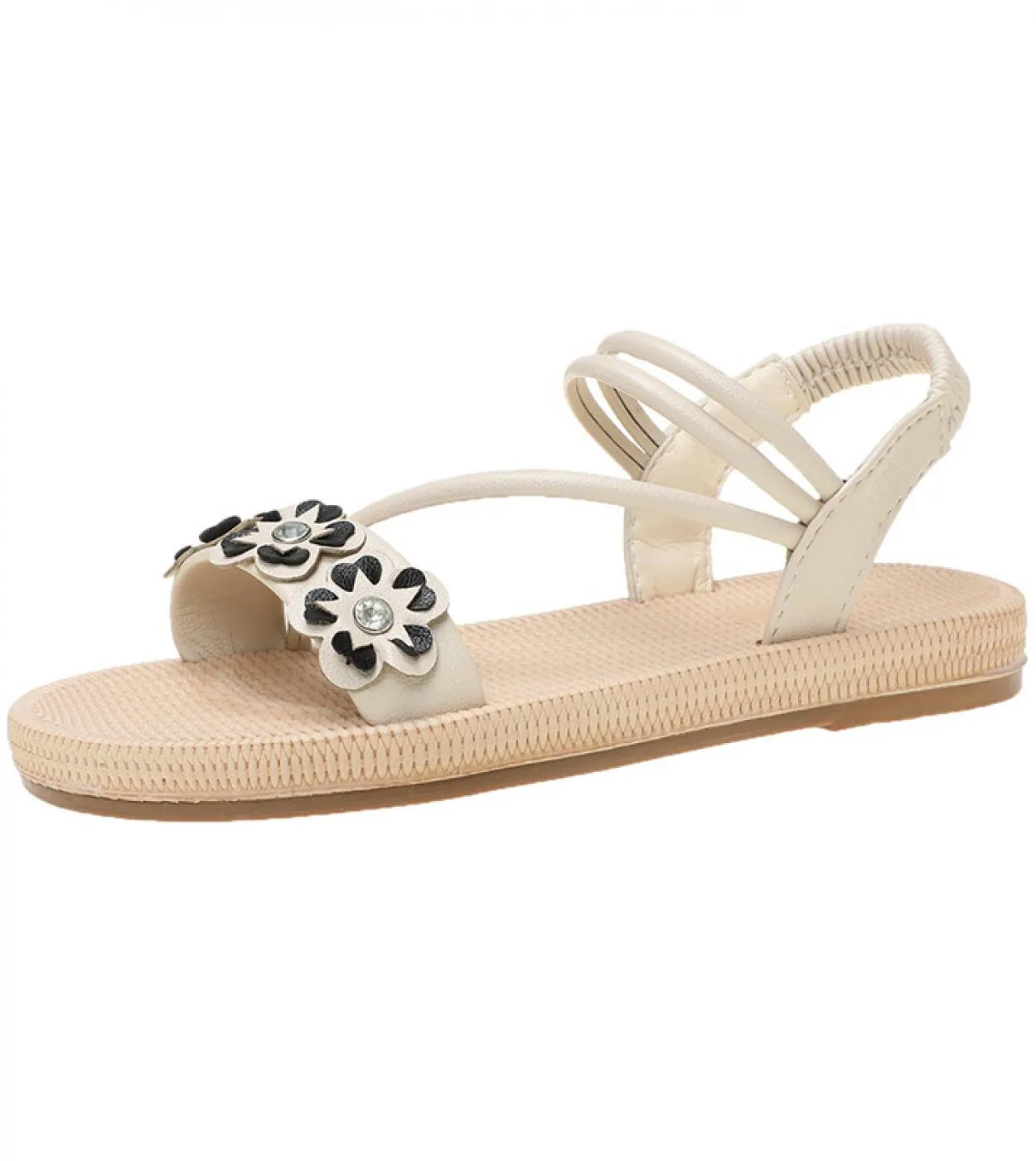Fiori Open Toe Scarpe per donna Abito estivo Sandali eleganti Piatti Donna Lady Beach Scarpe casual Donna 35 36 37 38 39