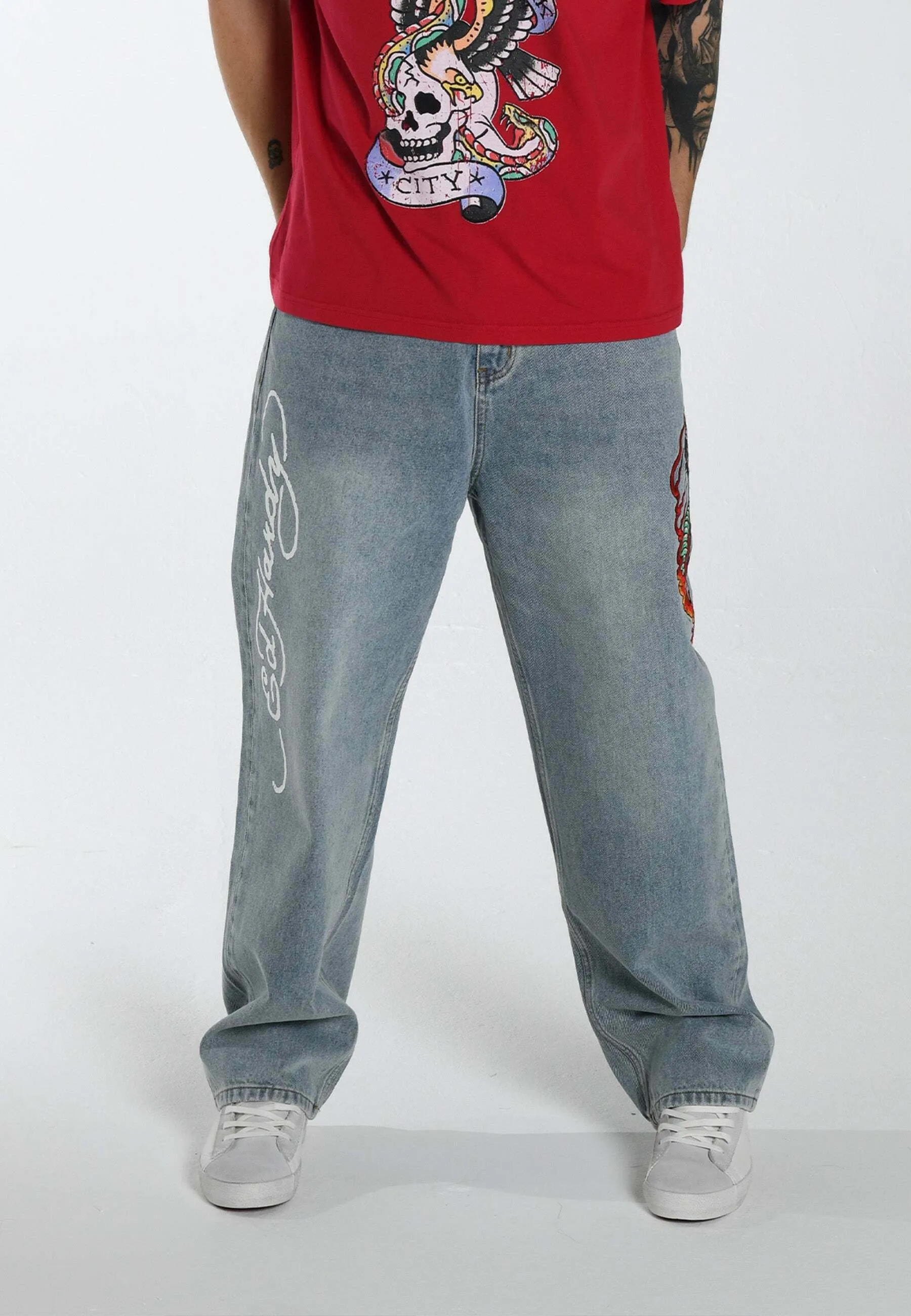 FLAMER-SNAKE BAGGY  - Jeans a sigaretta