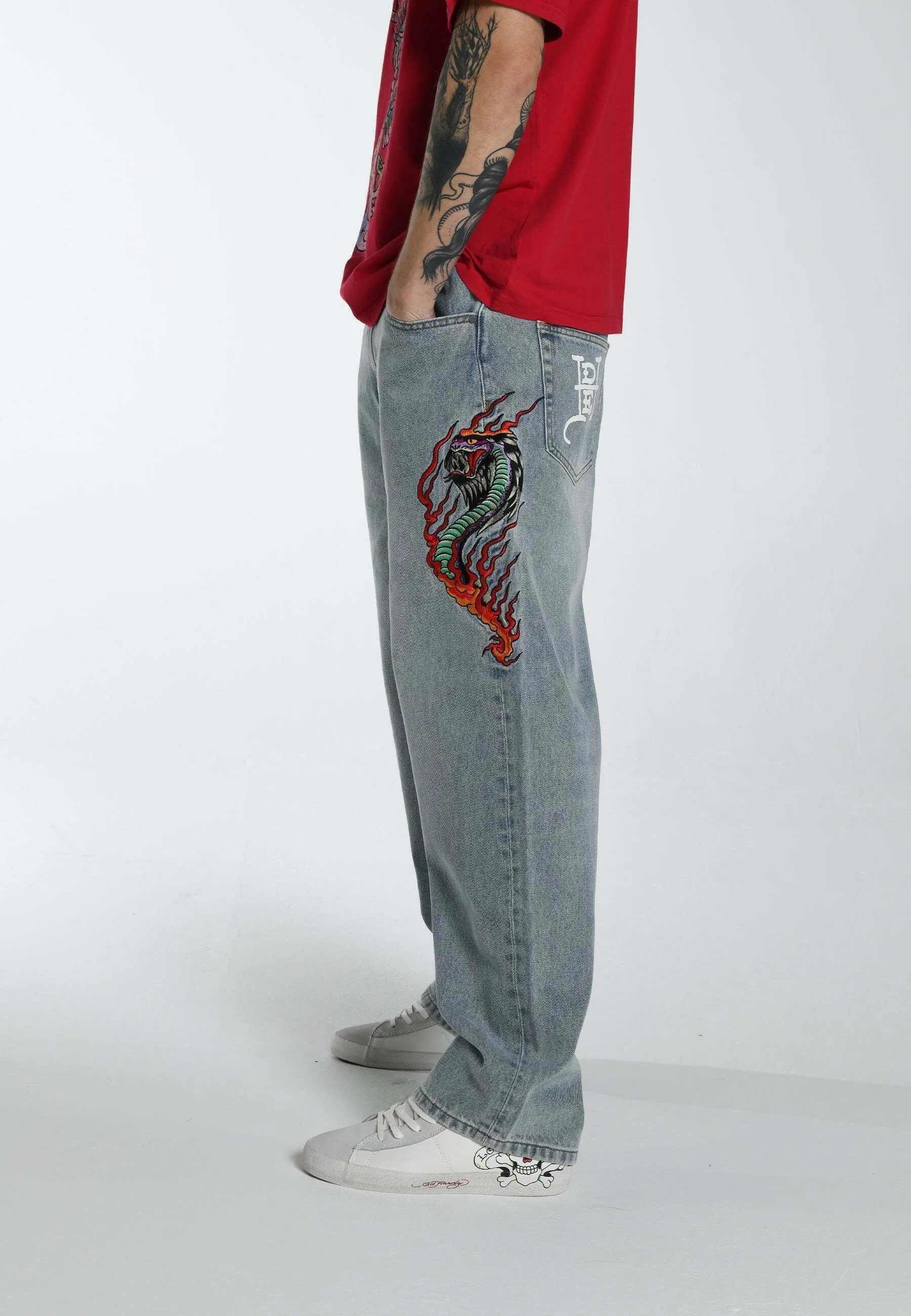 FLAMER-SNAKE BAGGY  - Jeans a sigaretta