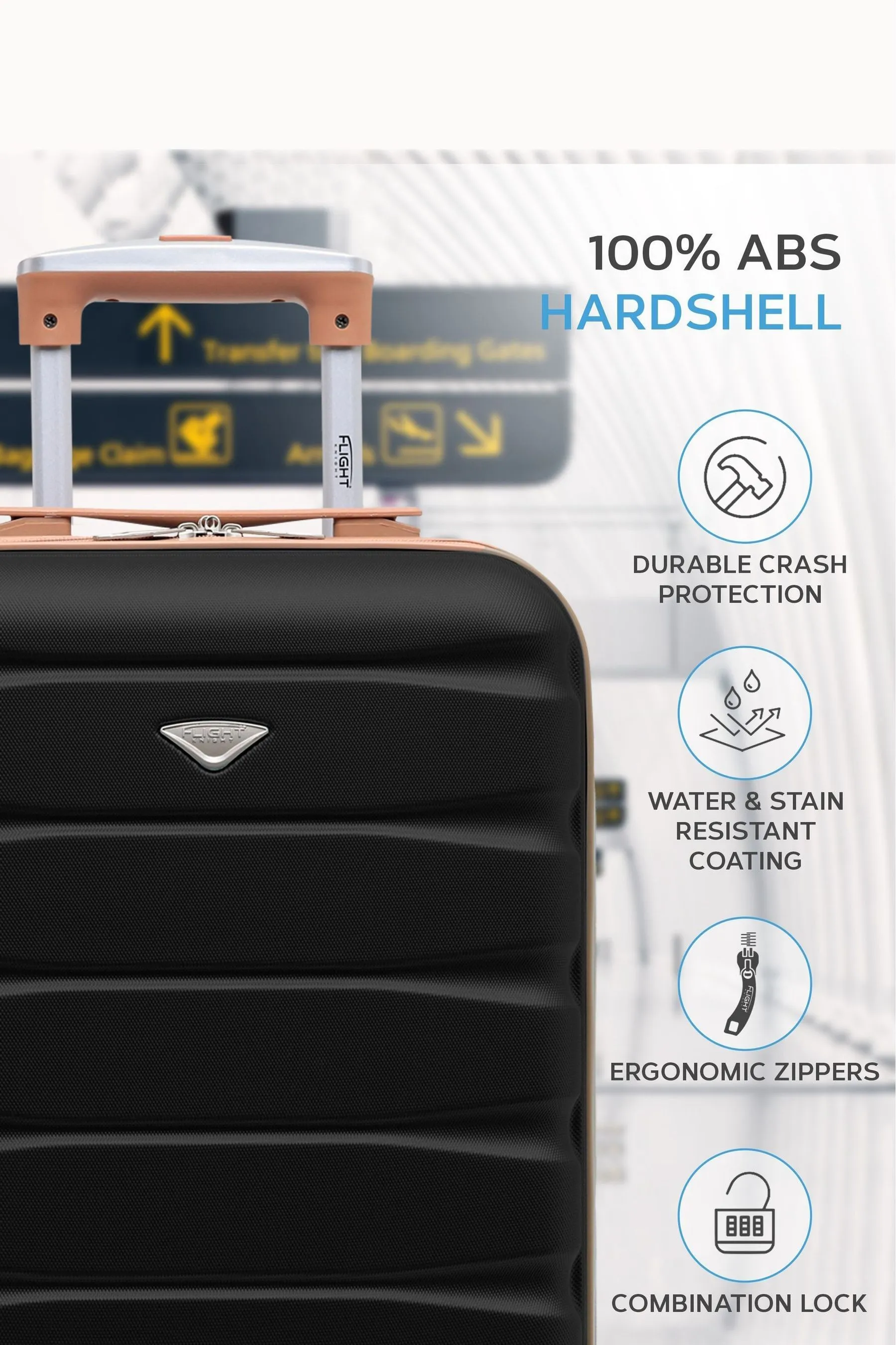 Flight Knight - Easyjet - Nero - Bagaglio rigido a mano IN ABS