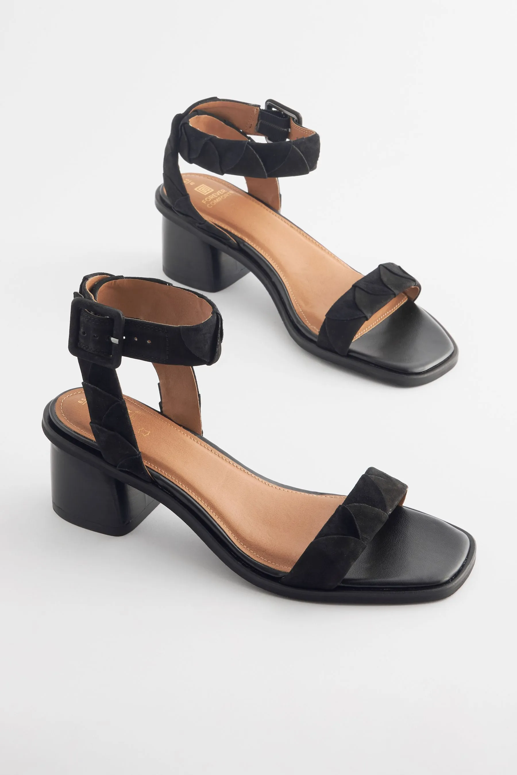 Forever Comfort® - Sandali in pelle con tacco largo basso