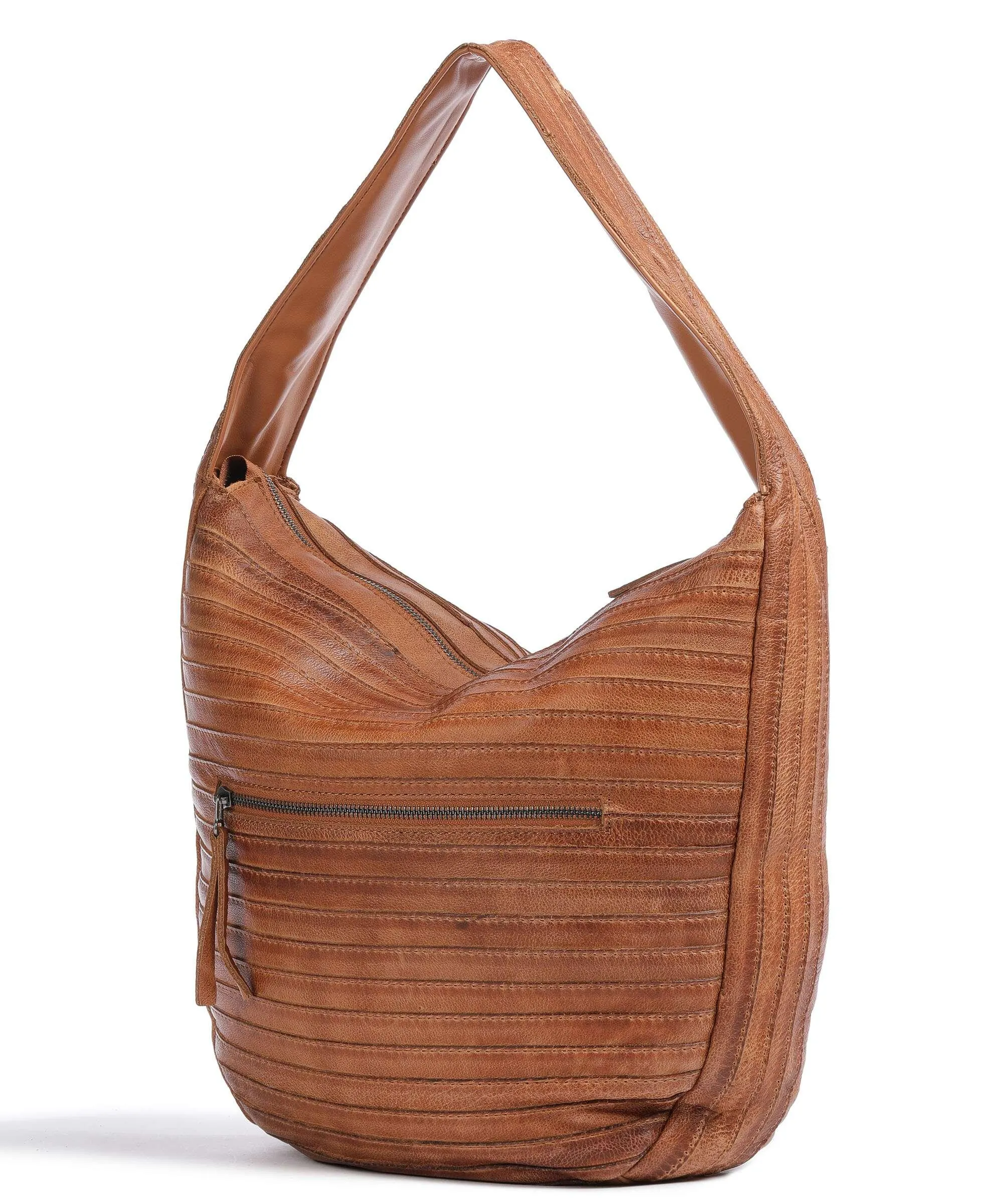  FredsBruder Ibbick Borsa hobo pelle granulata marrone  