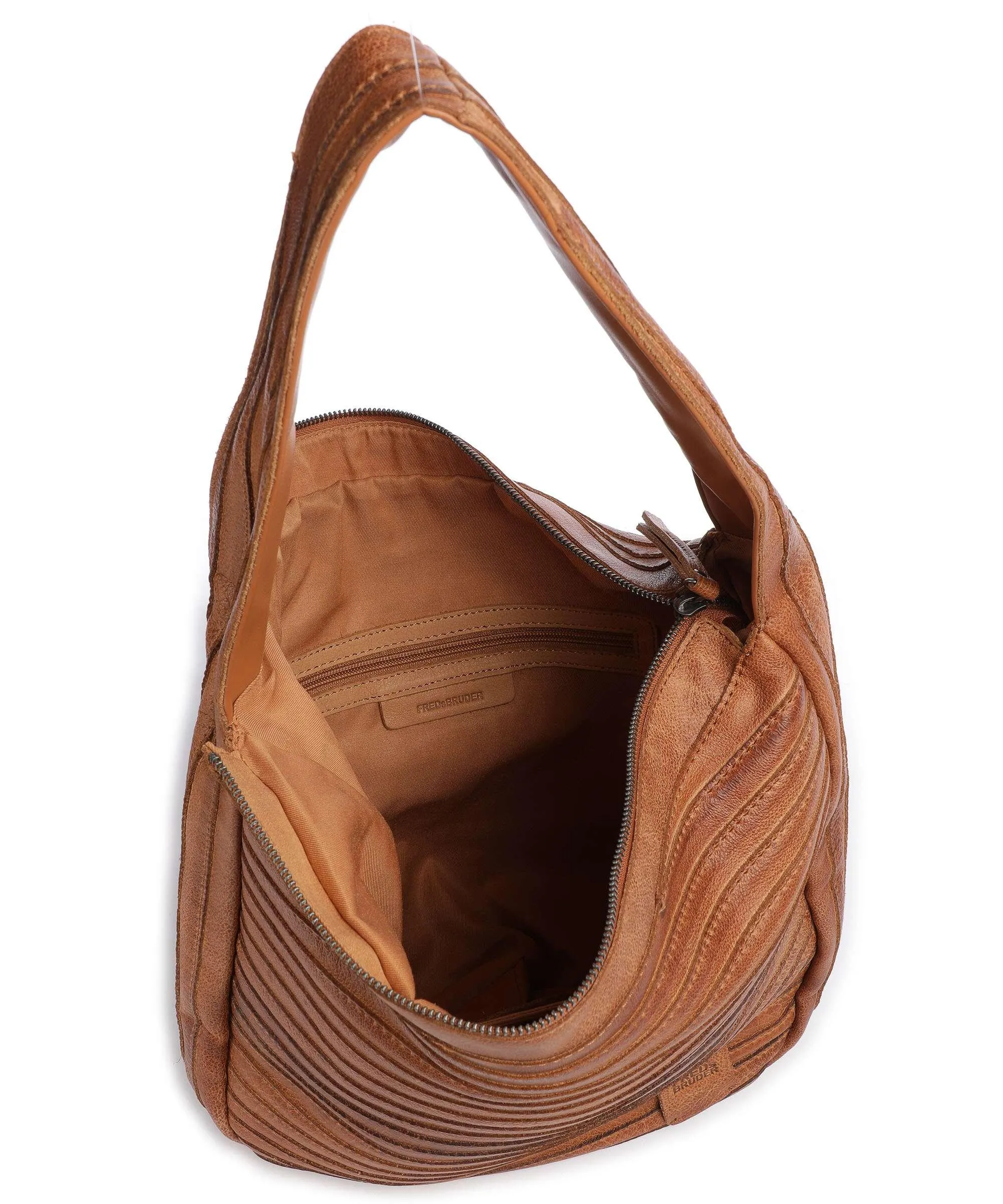  FredsBruder Ibbick Borsa hobo pelle granulata marrone  
