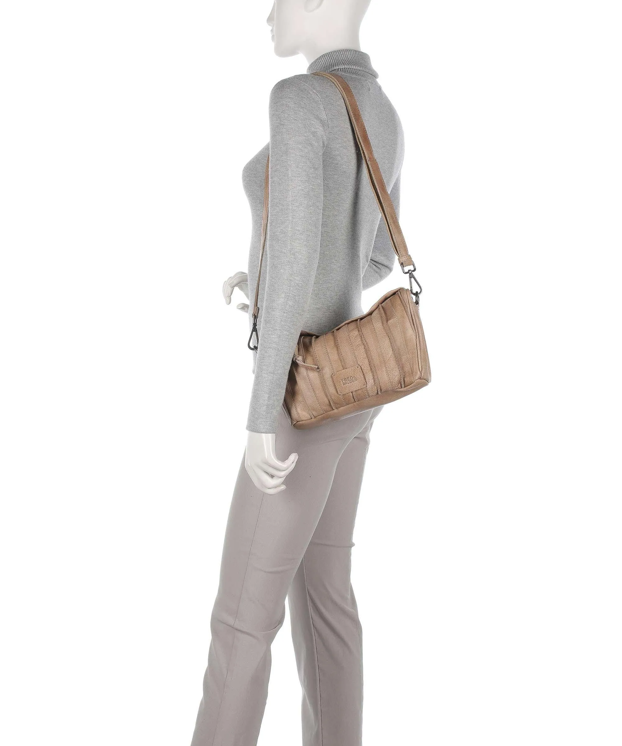  FredsBruder Izzle Borsa a tracolla pelle granulata taupe  