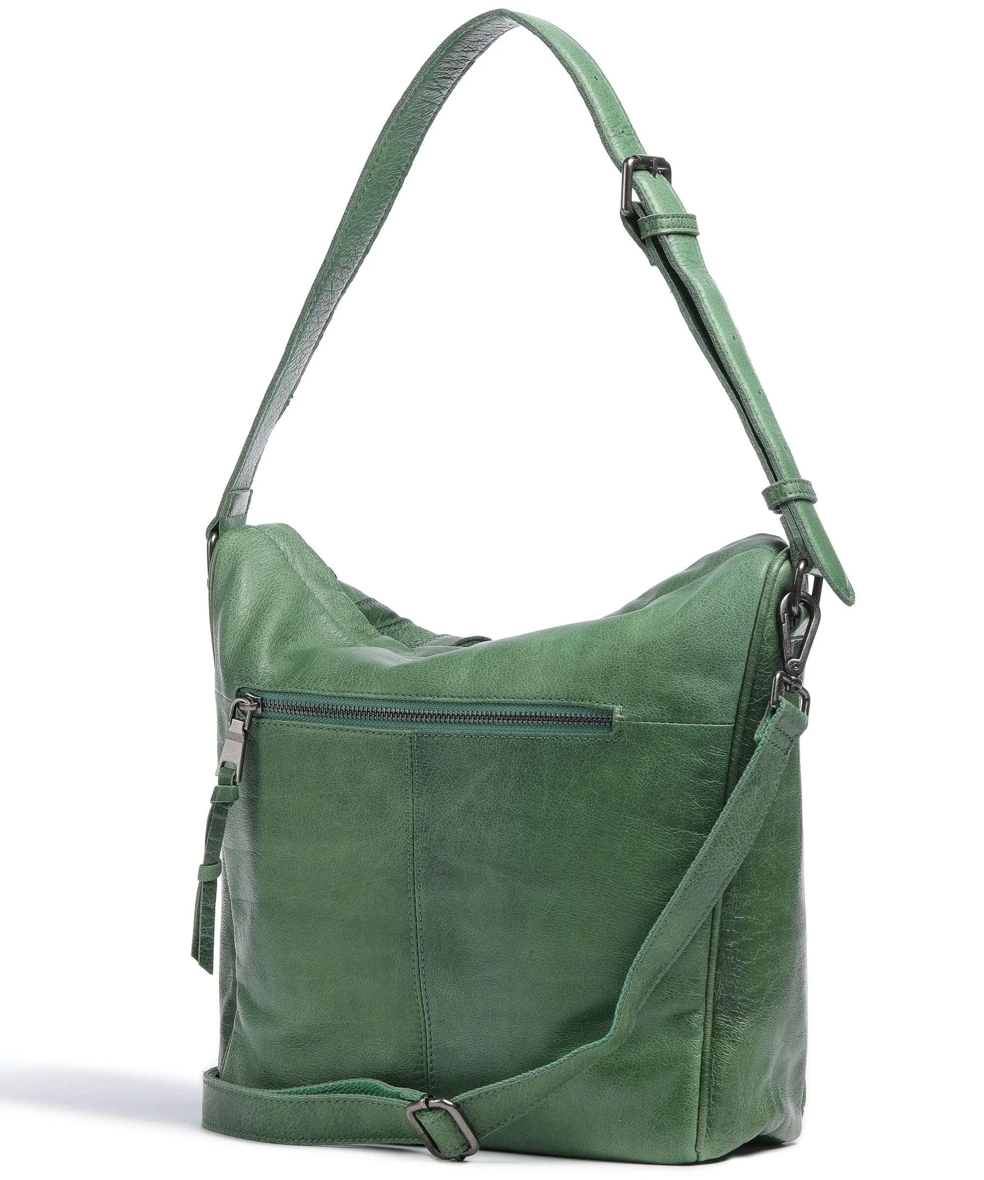  FredsBruder Izzle Borsa hobo pelle granulata verde  