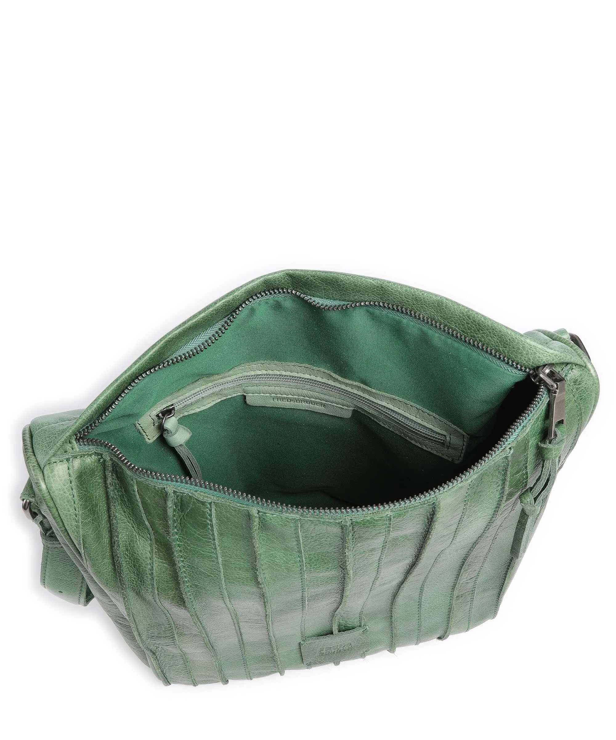  FredsBruder Izzle Borsa hobo pelle granulata verde  