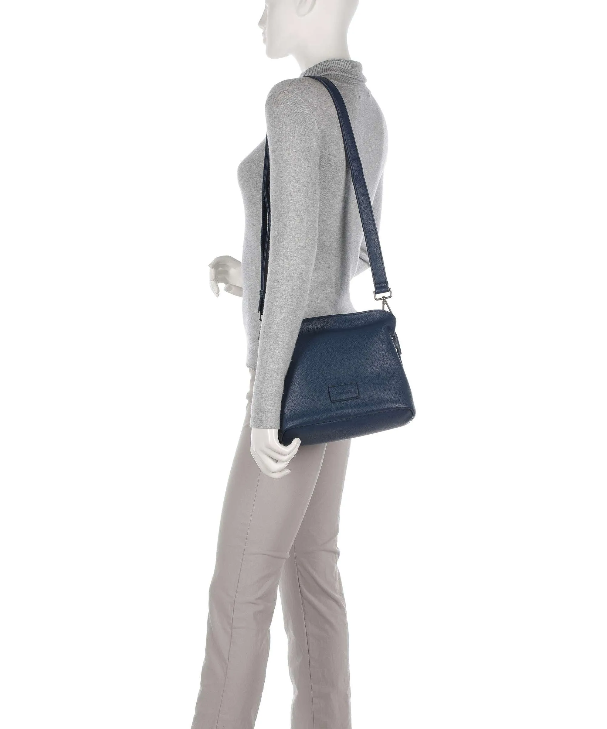  FredsBruder Lanbe Hobo Borsa a tracolla pelle granulata blu scuro  