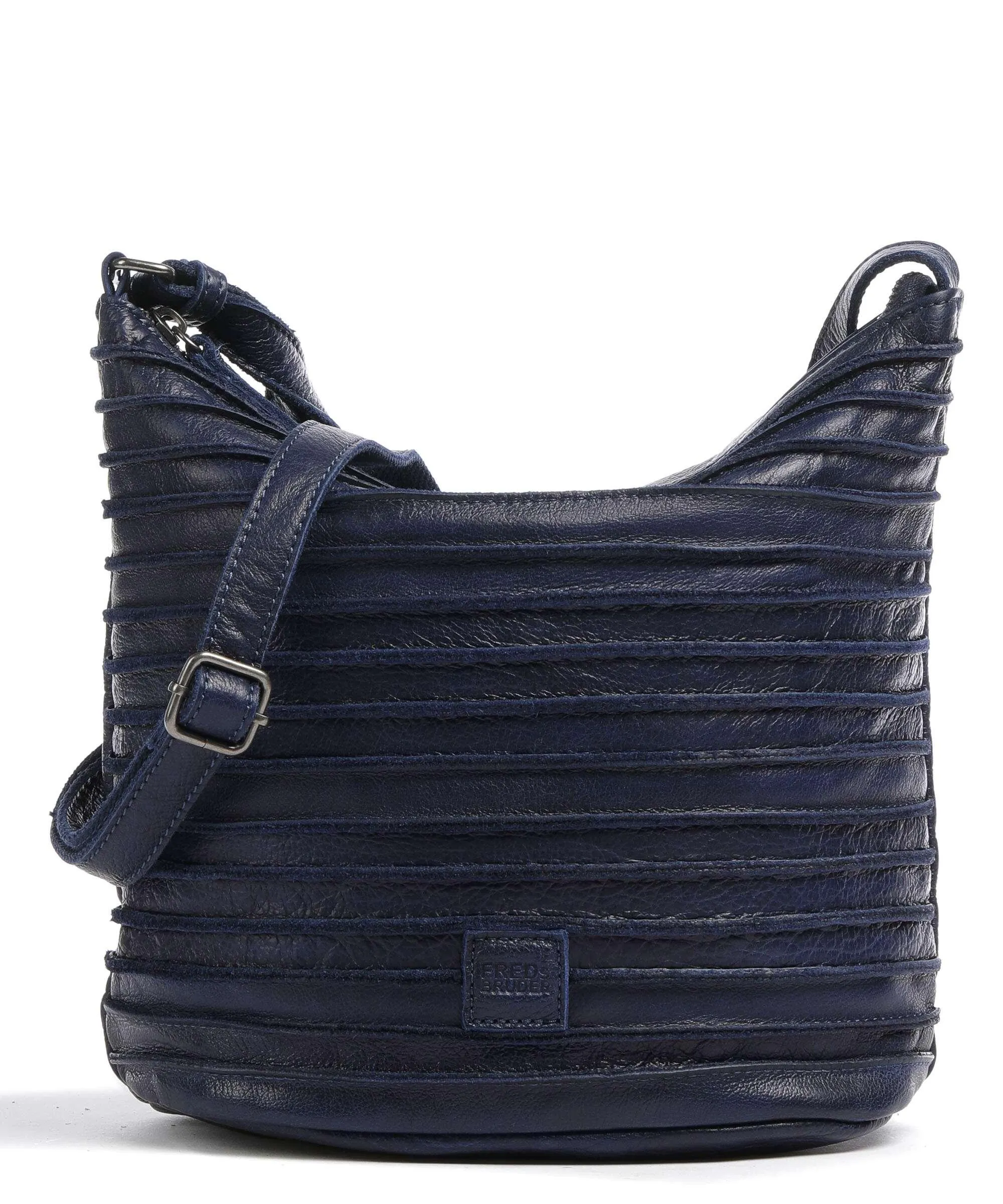  FredsBruder Riffelinchen Borsa a tracolla pelle granulata blu scuro  