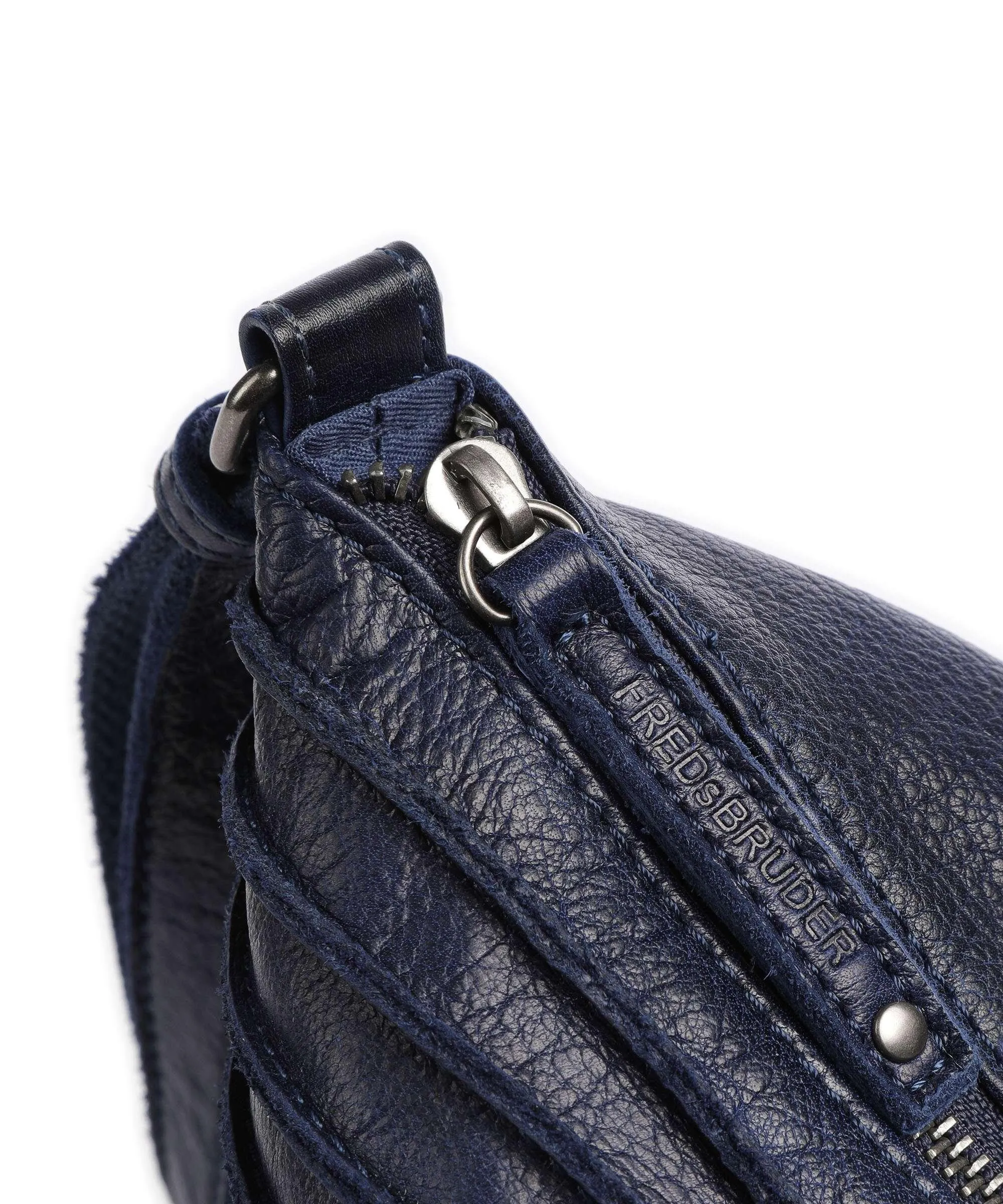  FredsBruder Riffelinchen Borsa a tracolla pelle granulata blu scuro  