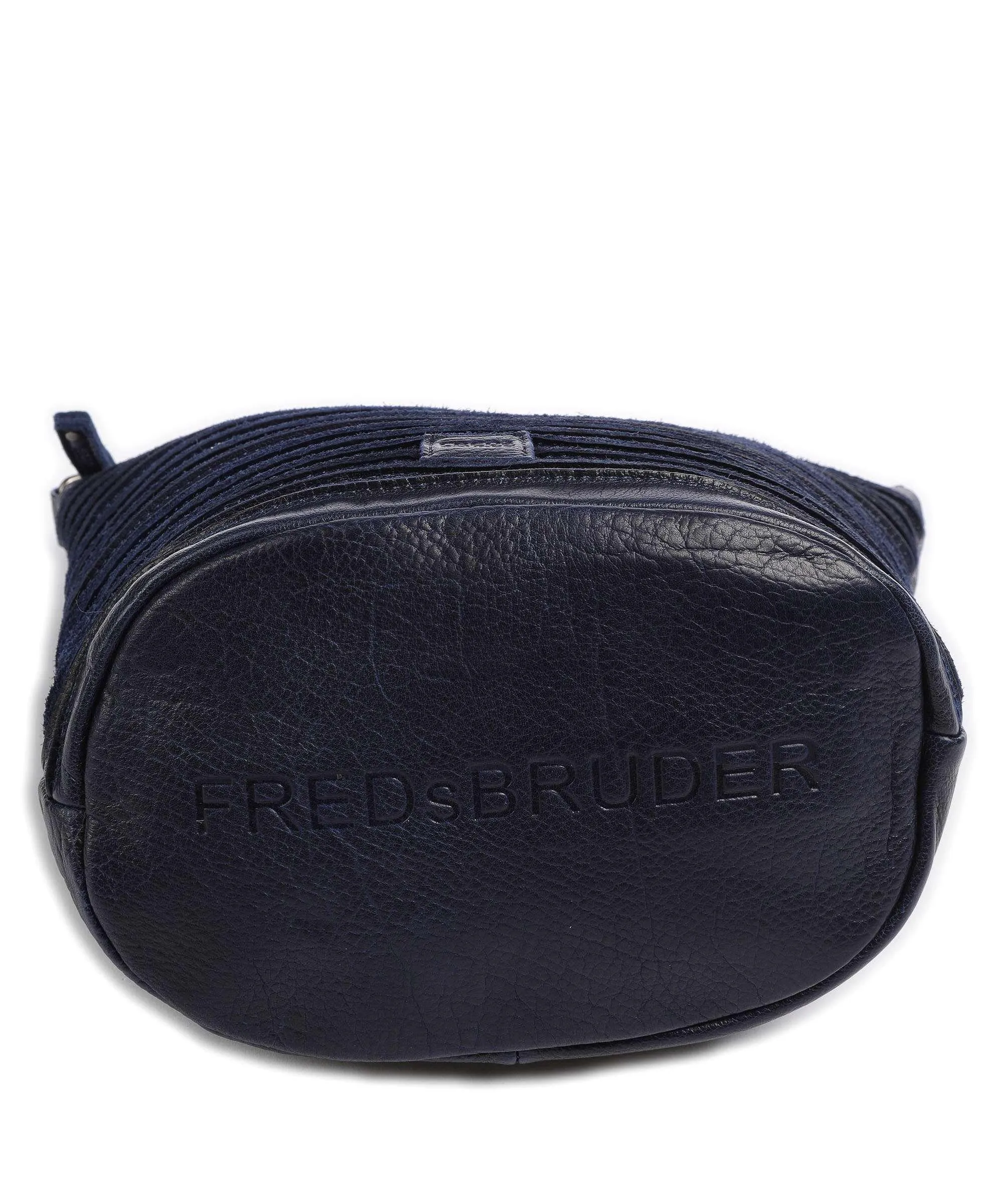  FredsBruder Riffelinchen Borsa a tracolla pelle granulata blu scuro  