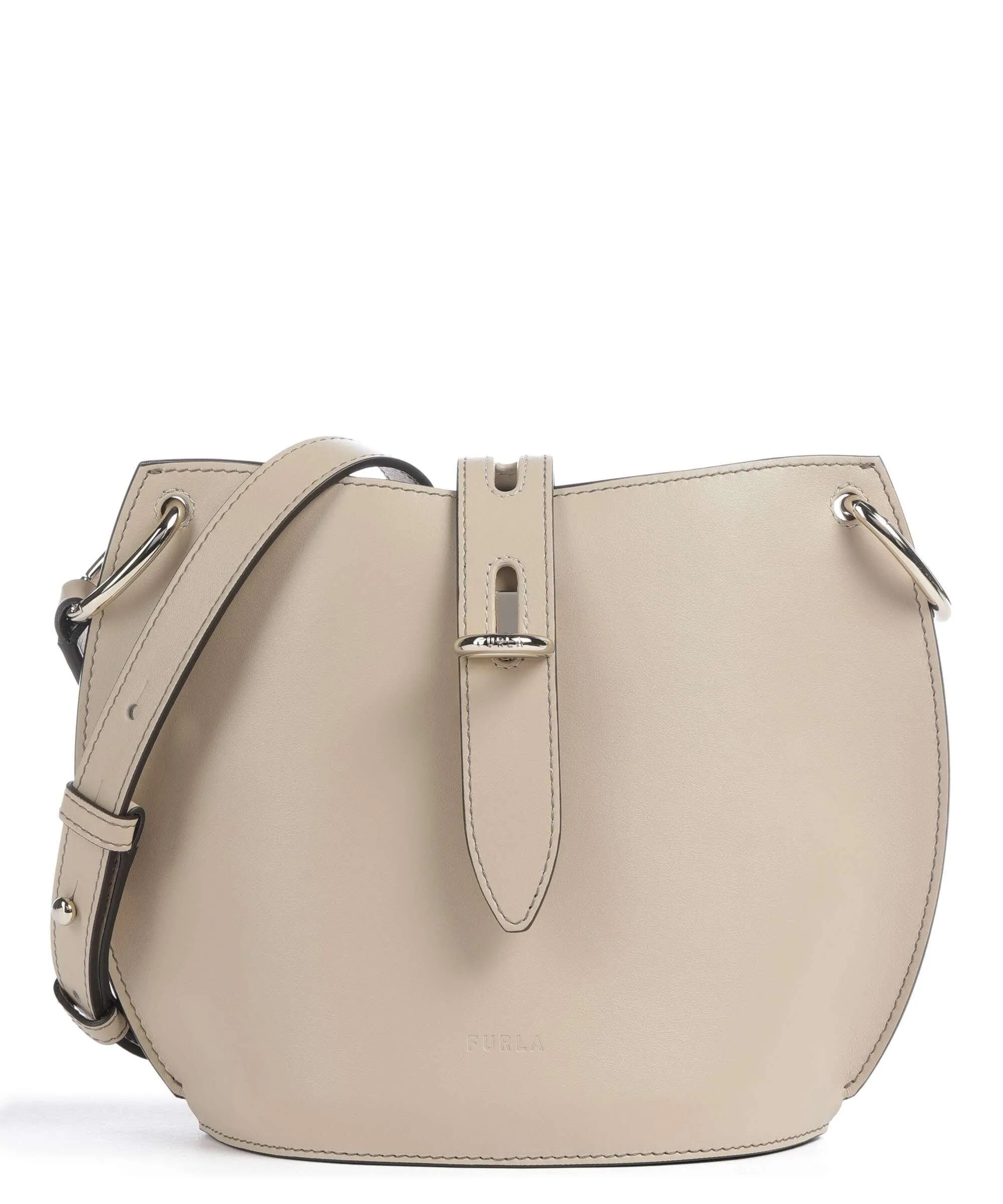  Furla Unica Mini Borsa a tracolla pelle liscia beige  