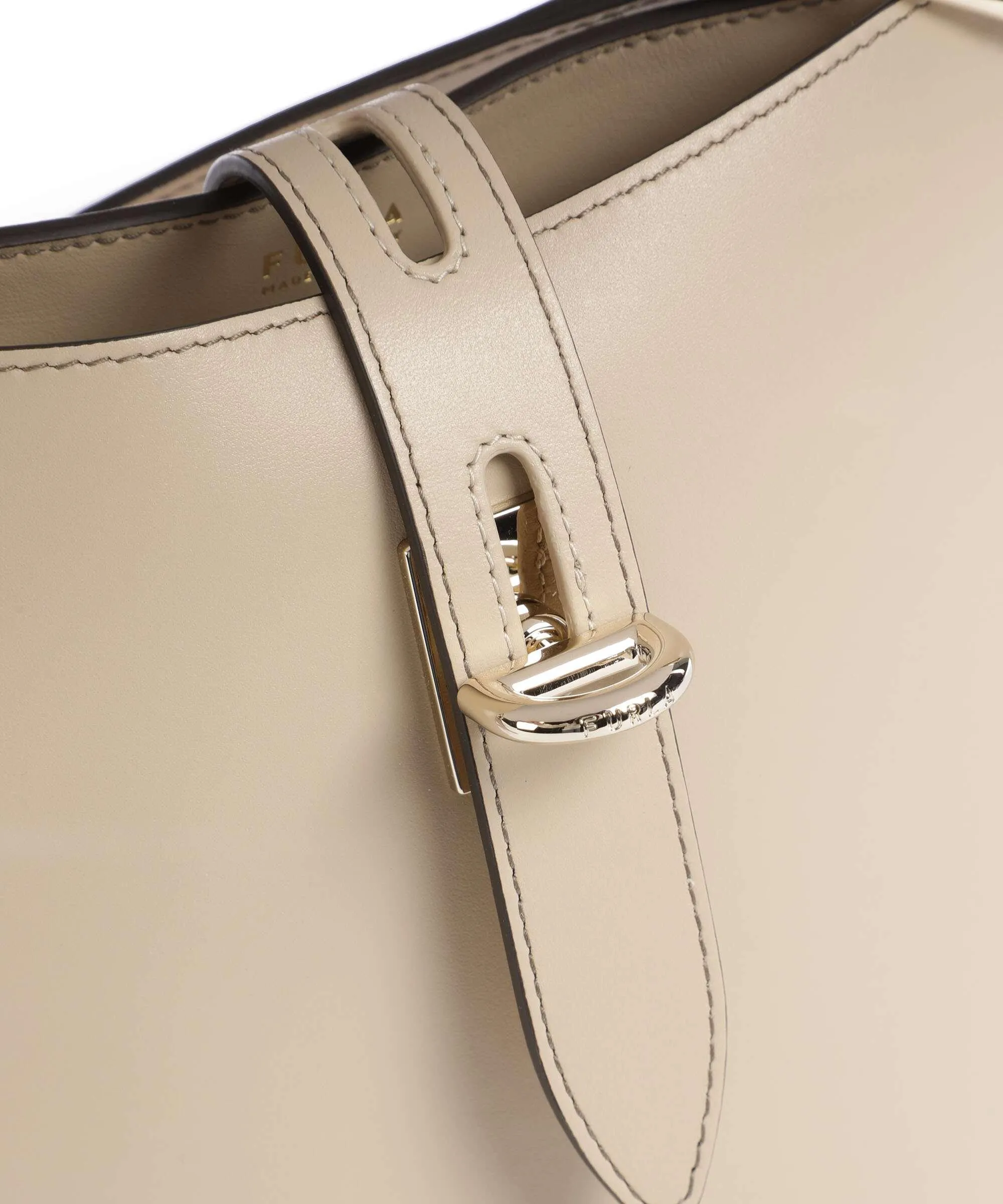  Furla Unica Mini Borsa a tracolla pelle liscia beige  