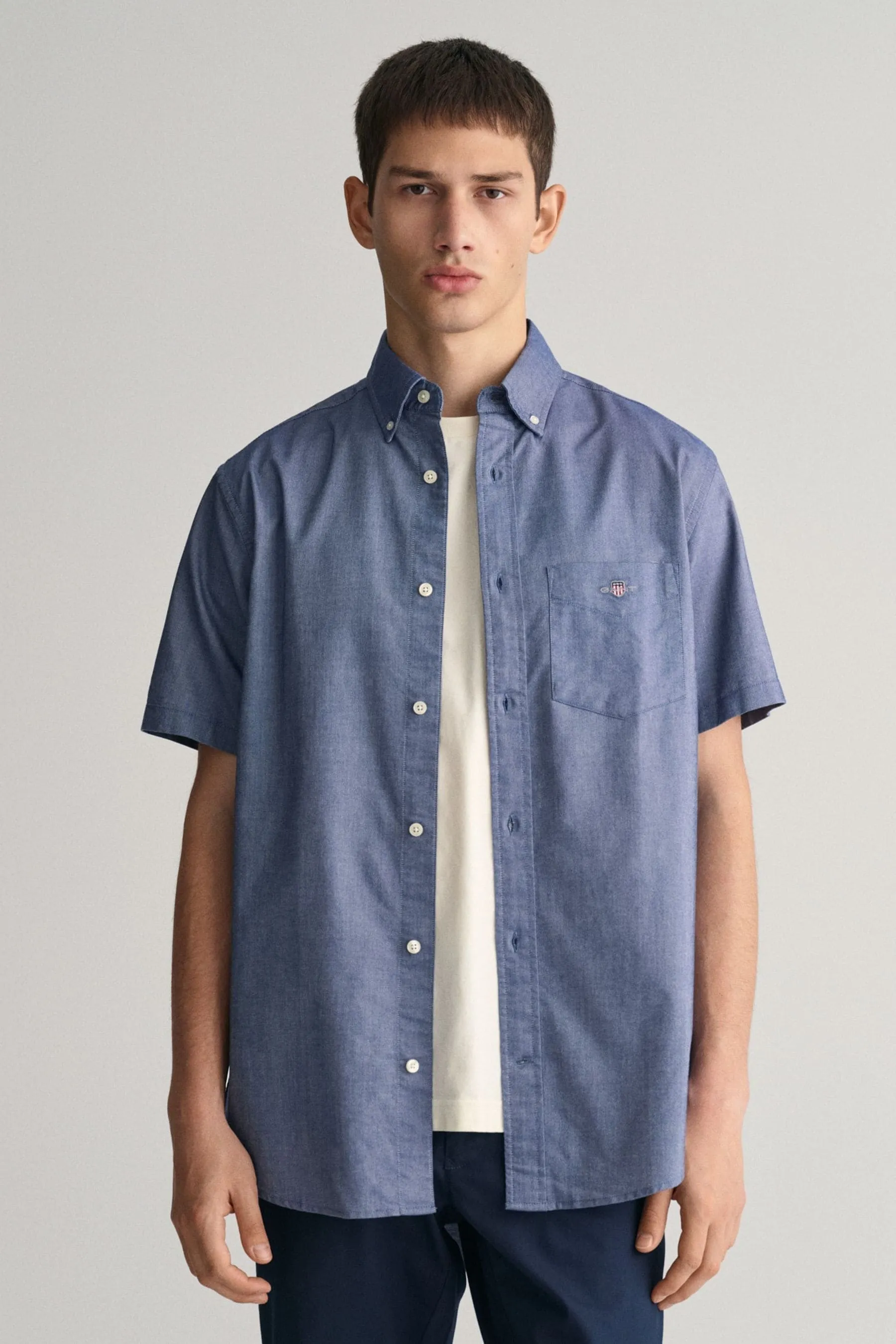 GANT regular  - Camicia con Oxford Manica corta vestibilità classica