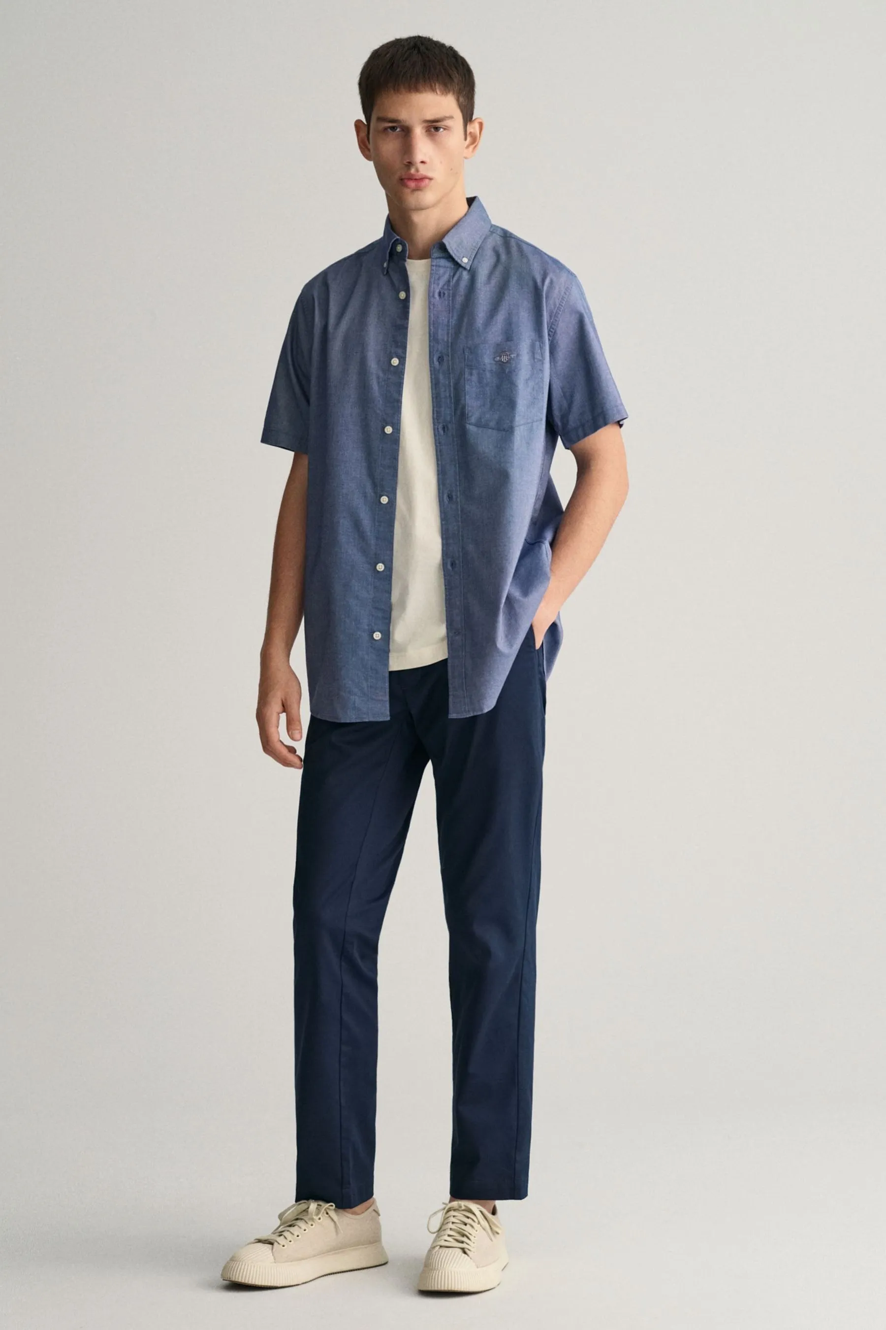 GANT regular  - Camicia con Oxford Manica corta vestibilità classica