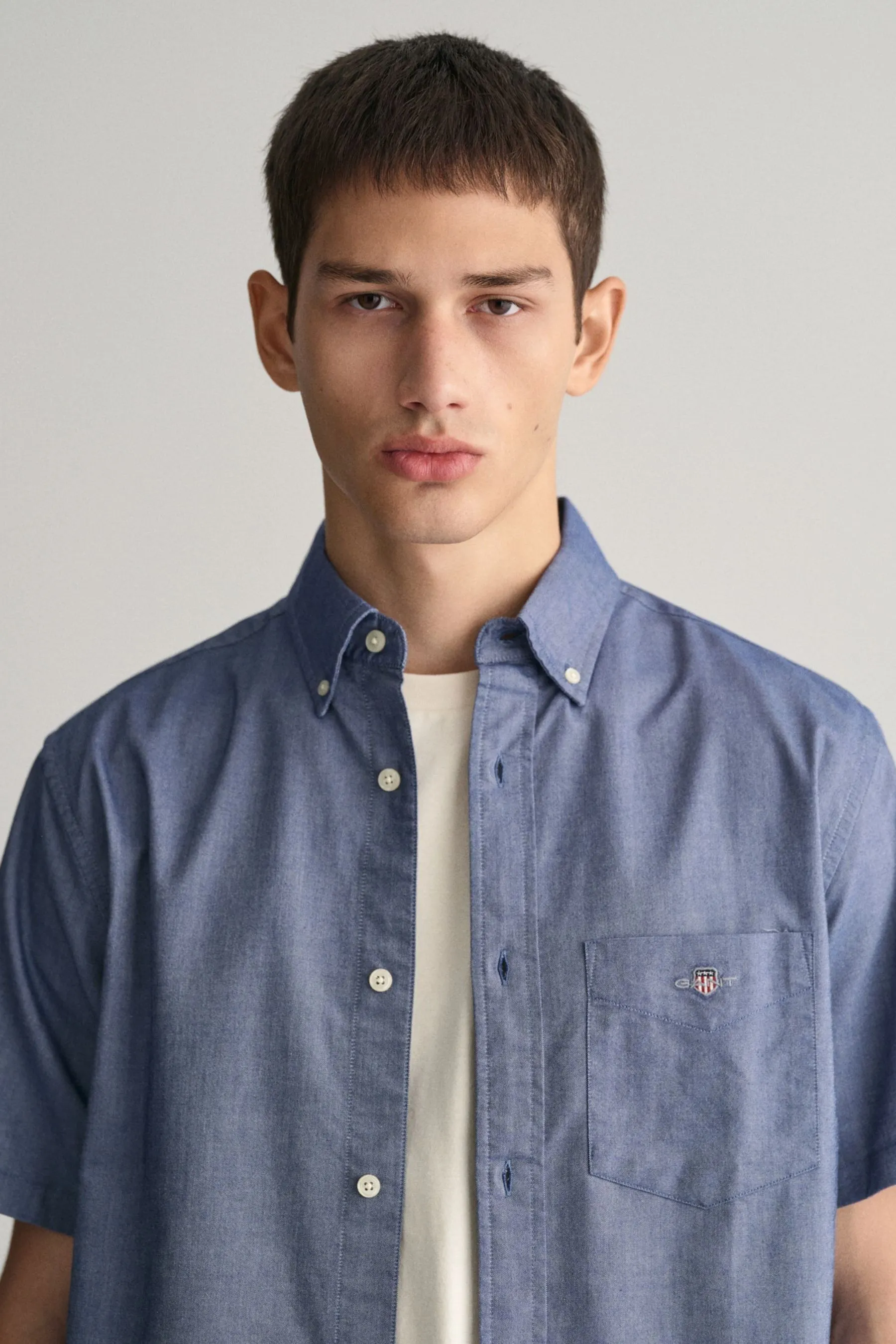 GANT regular  - Camicia con Oxford Manica corta vestibilità classica