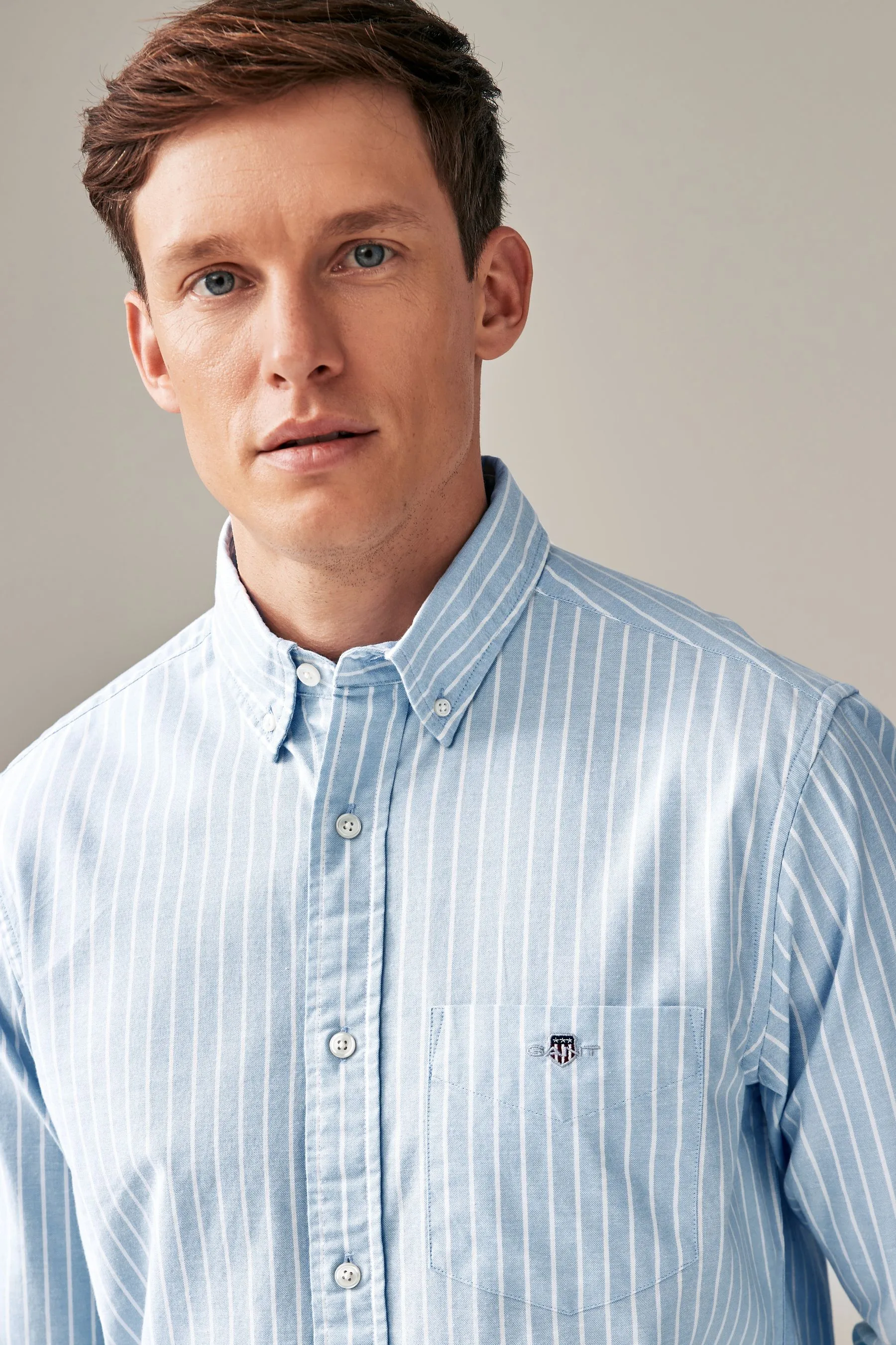 GANT regular  - Camicia vestibilità attillata a righe Oxford elasticizzata