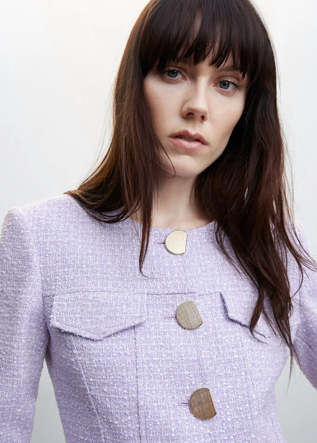 Giacca tweed bottoni metallizzati