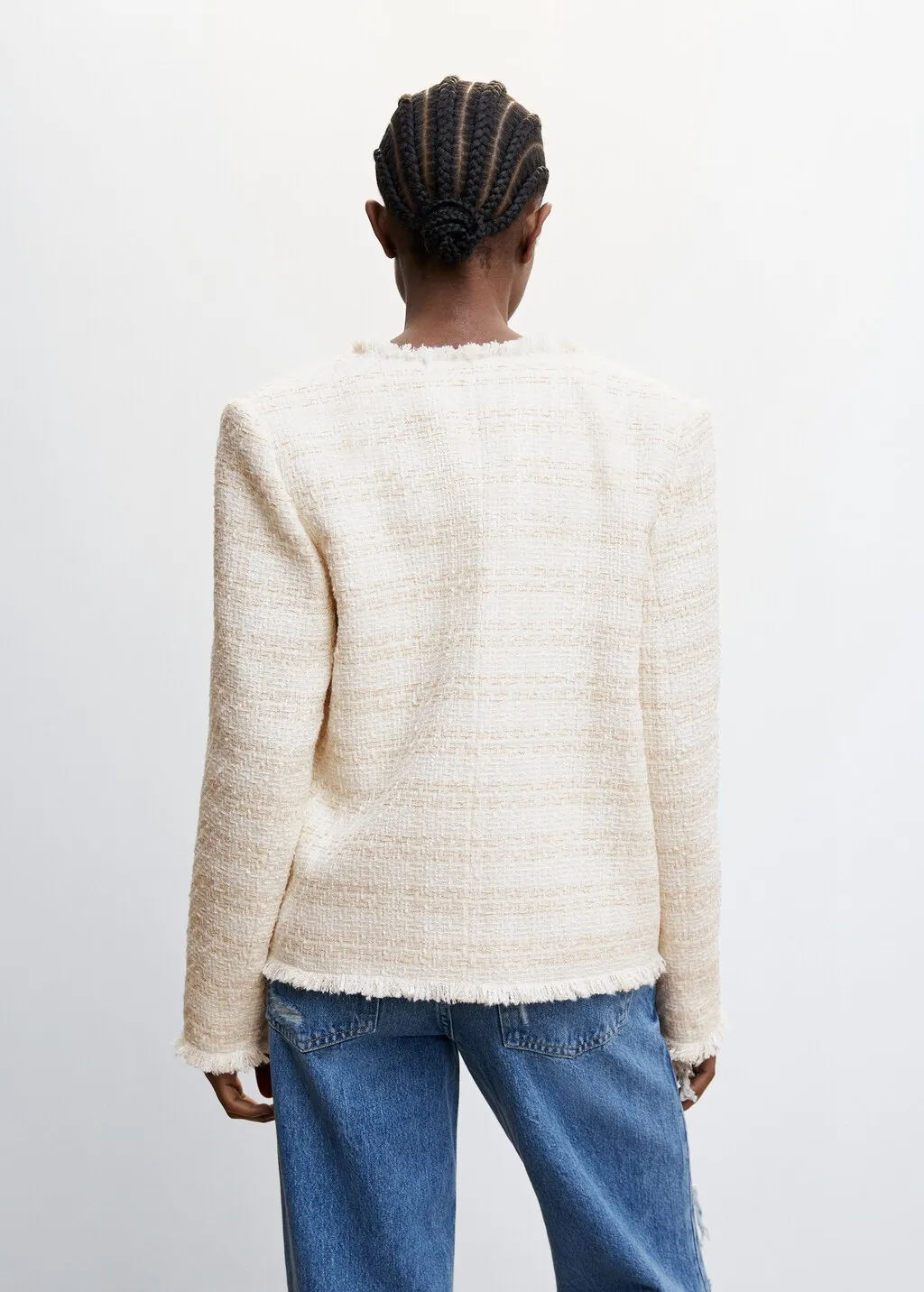 Giacca tweed volant polsini