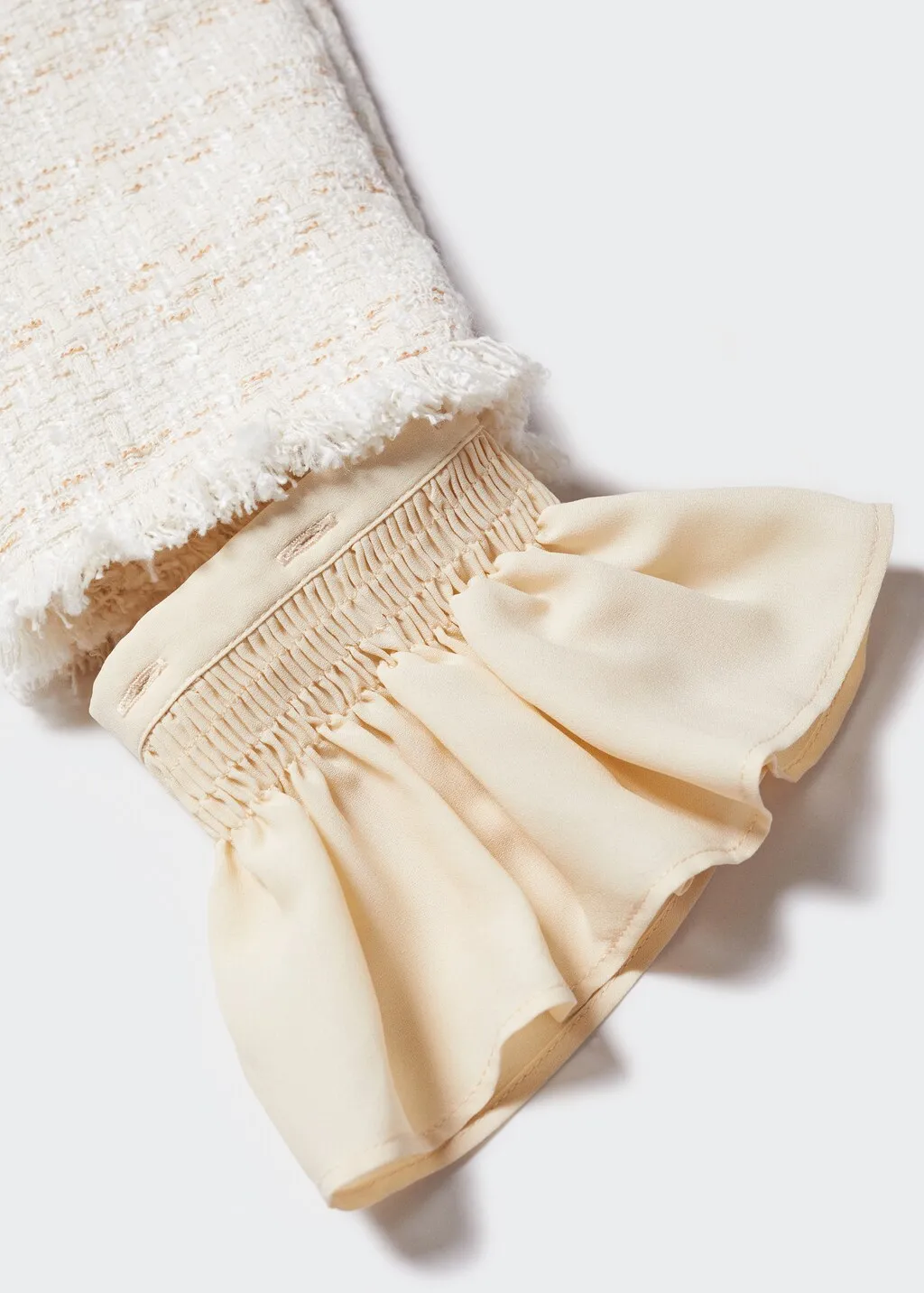 Giacca tweed volant polsini