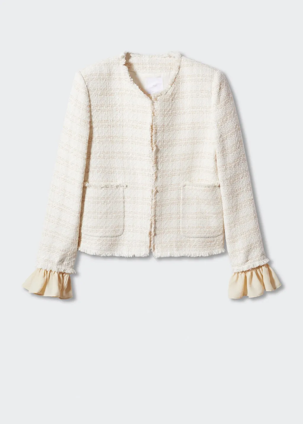 Giacca tweed volant polsini