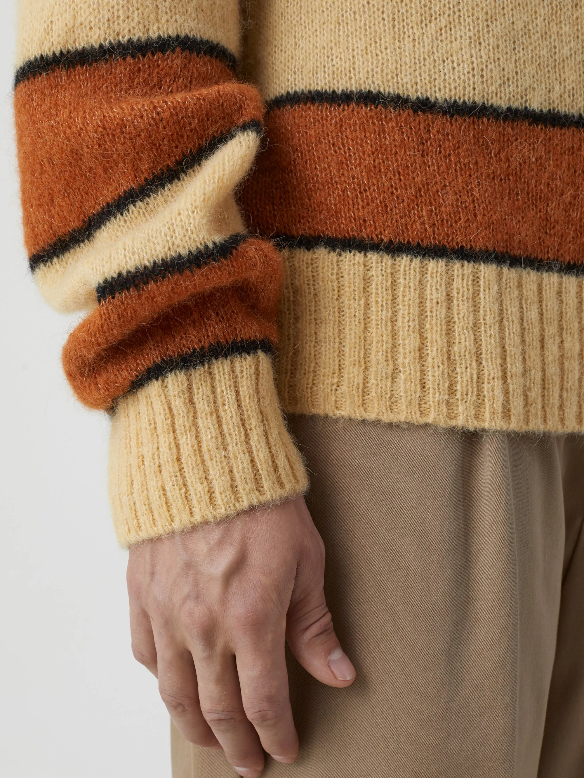 Girocollo in Alpaca con Righe Giallo/Arancio