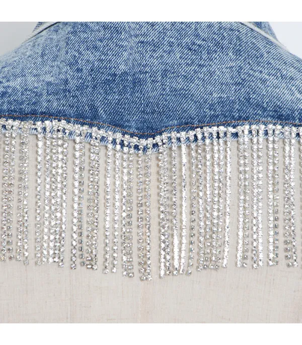 Giubbino denim strass heart