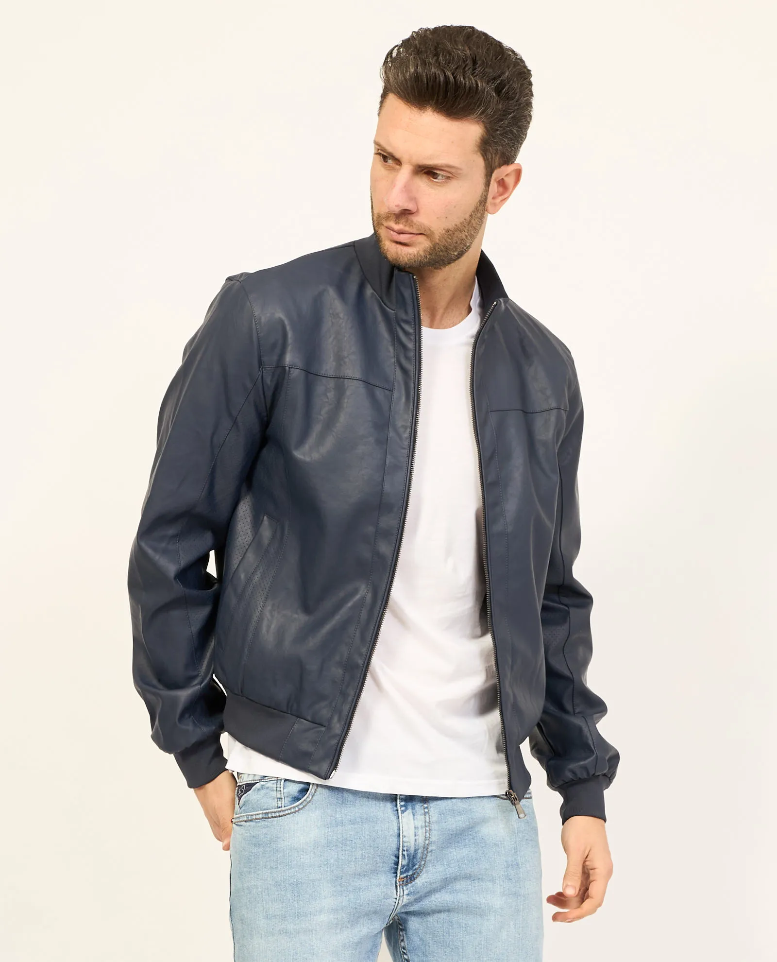 Giubbotto blu Yes Zee modello bomber
