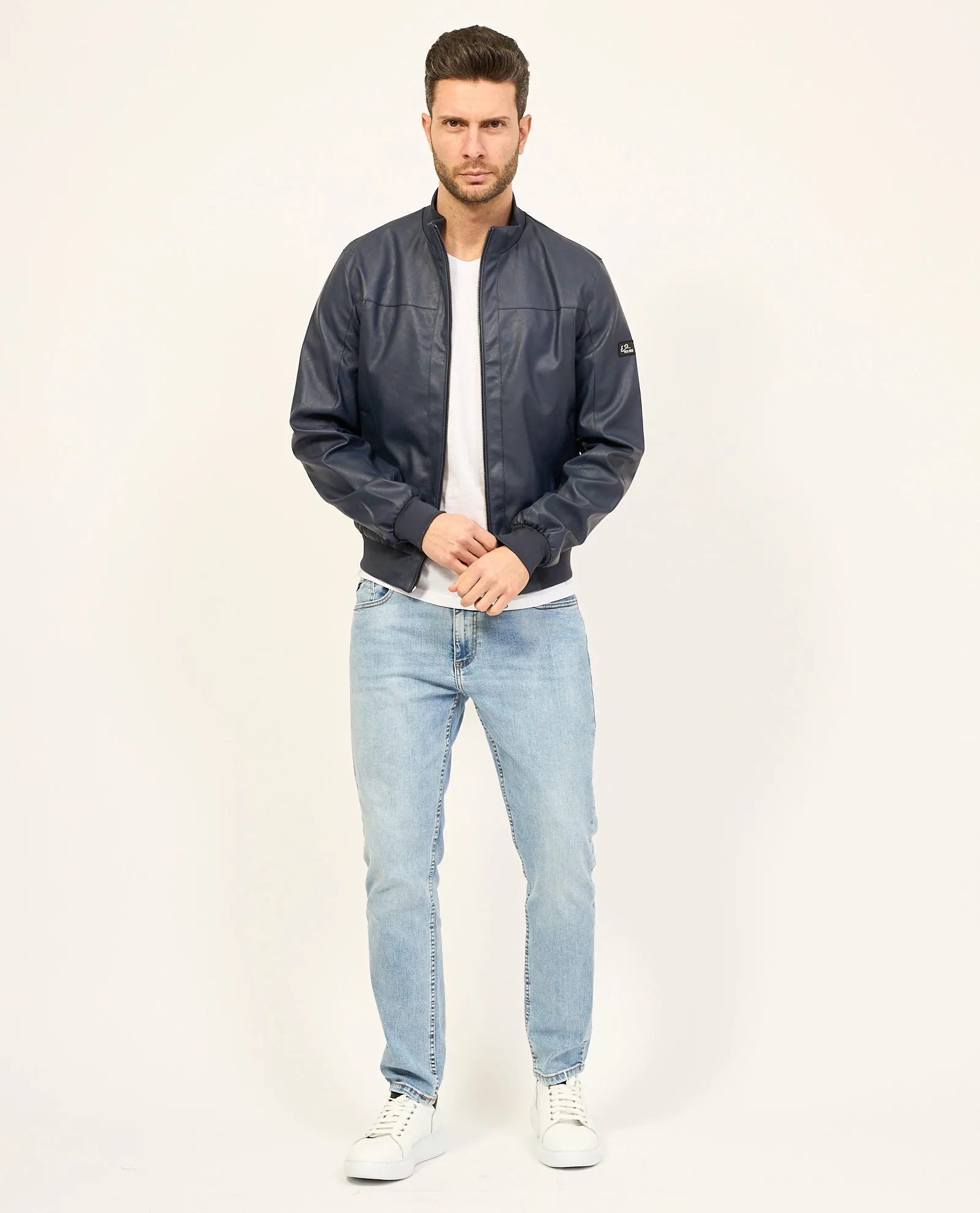 Giubbotto blu Yes Zee modello bomber
