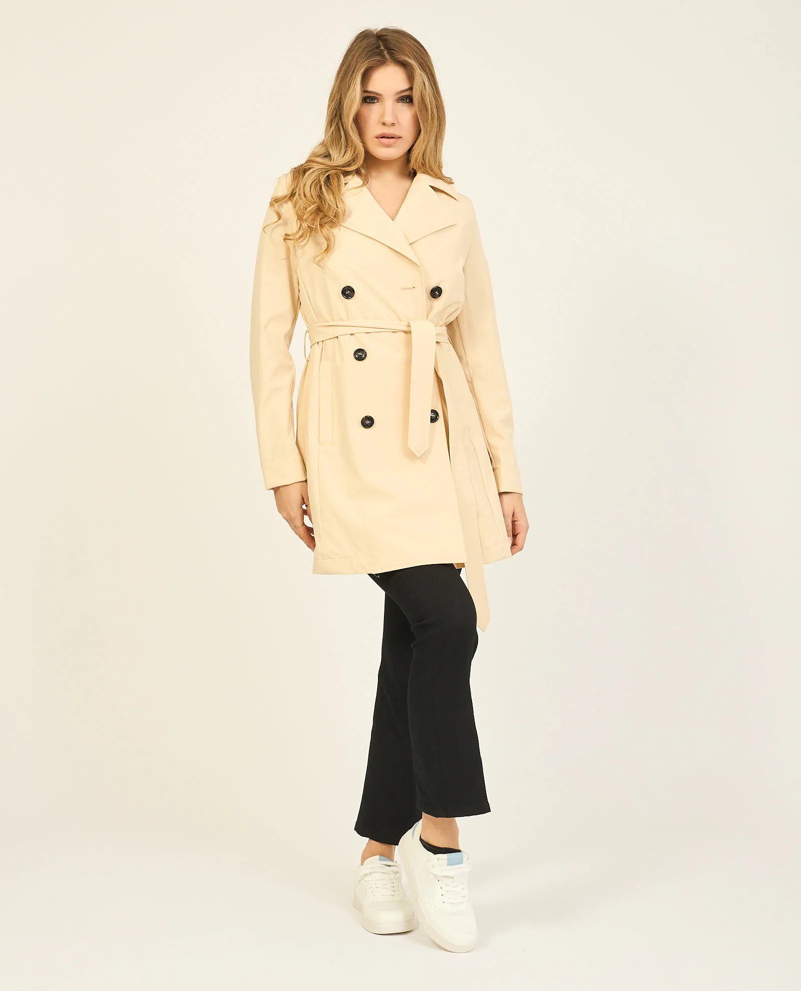 Giubbotto donna Refrigue modello trench con cintura