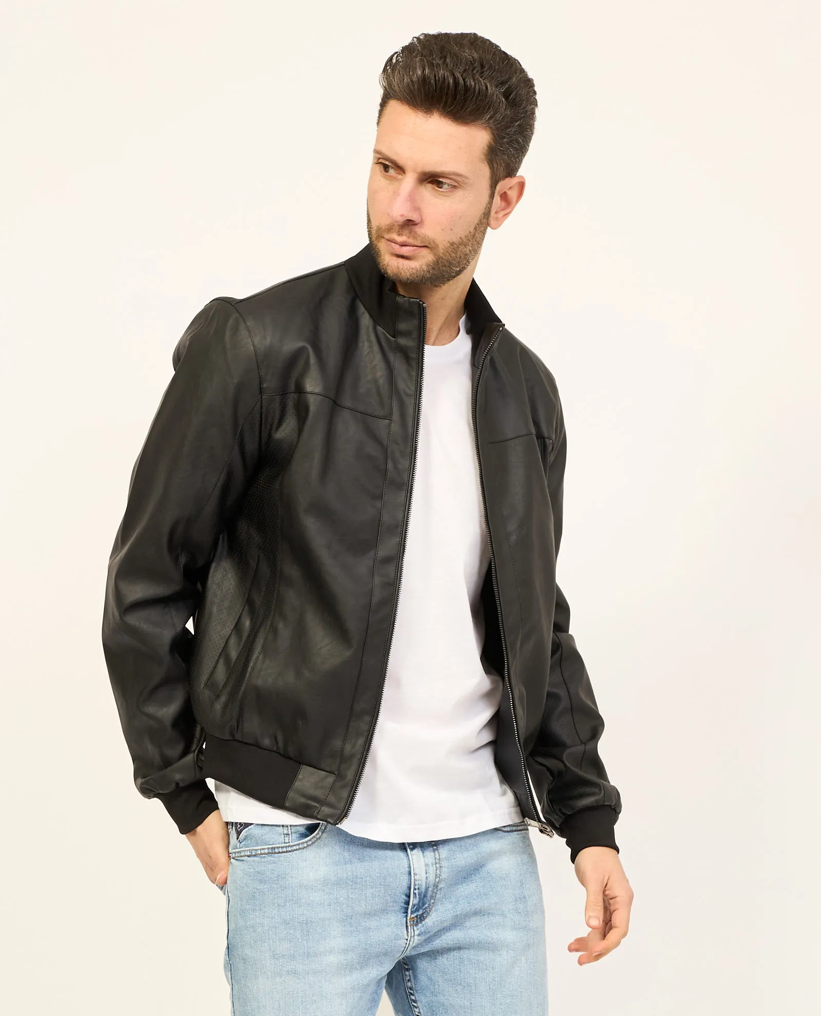 Giubbotto nero Yes Zee modello bomber