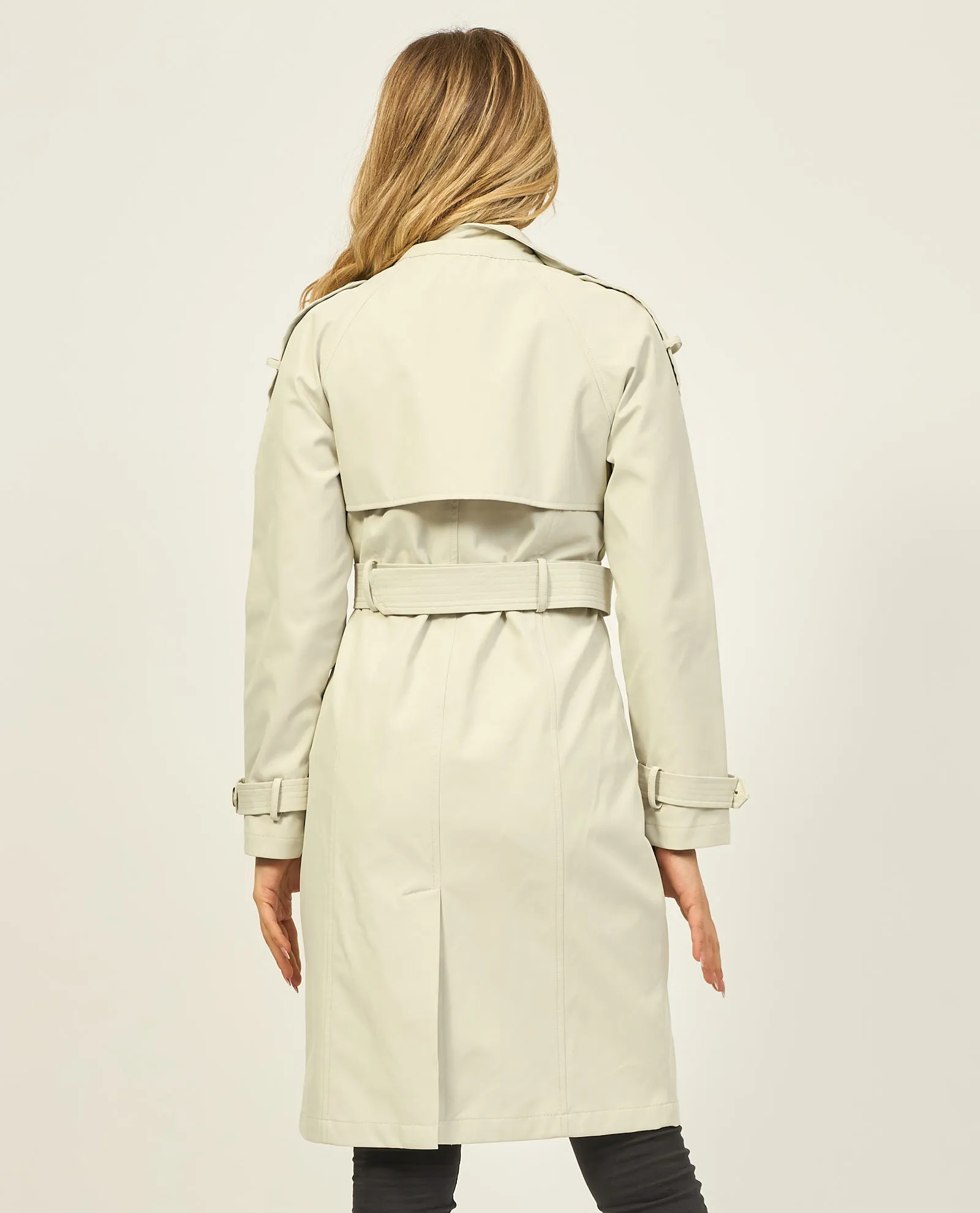 Giubbotto trench donna Yes Zee doppiopetto con cintura