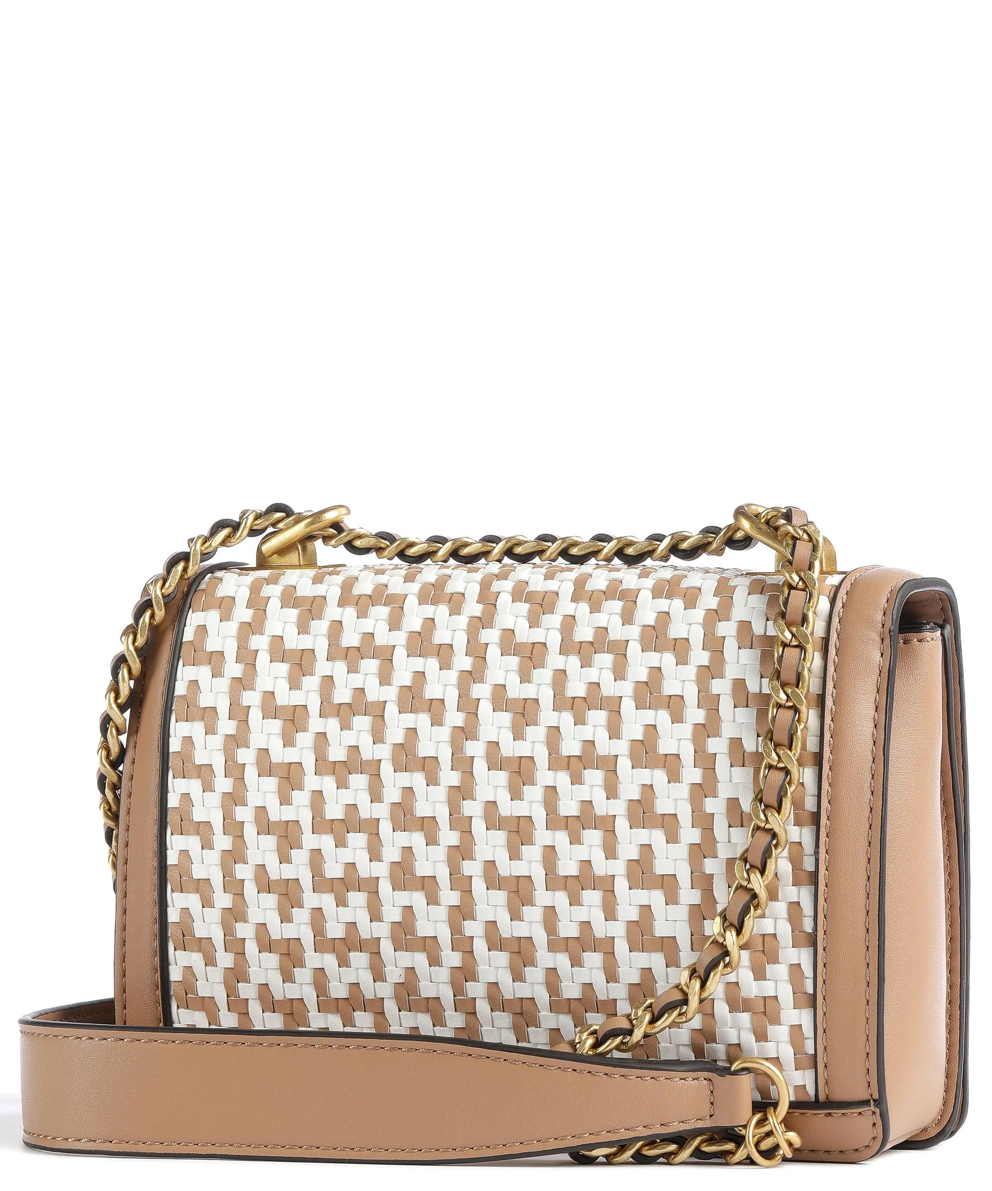  Guess Abey Borsa a spalla pelle sintetica bianco/marrone  