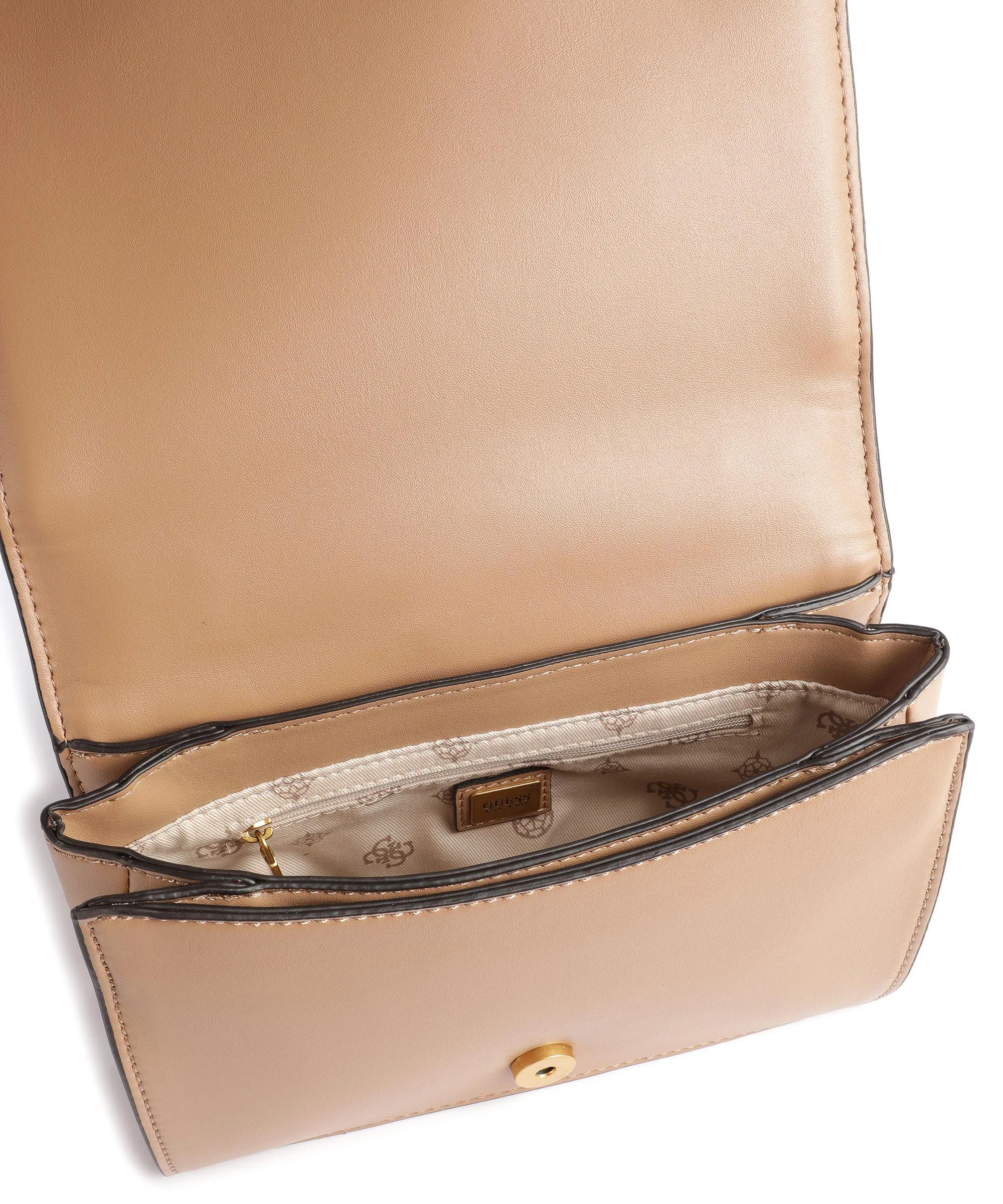  Guess Abey Borsa a spalla pelle sintetica bianco/marrone  