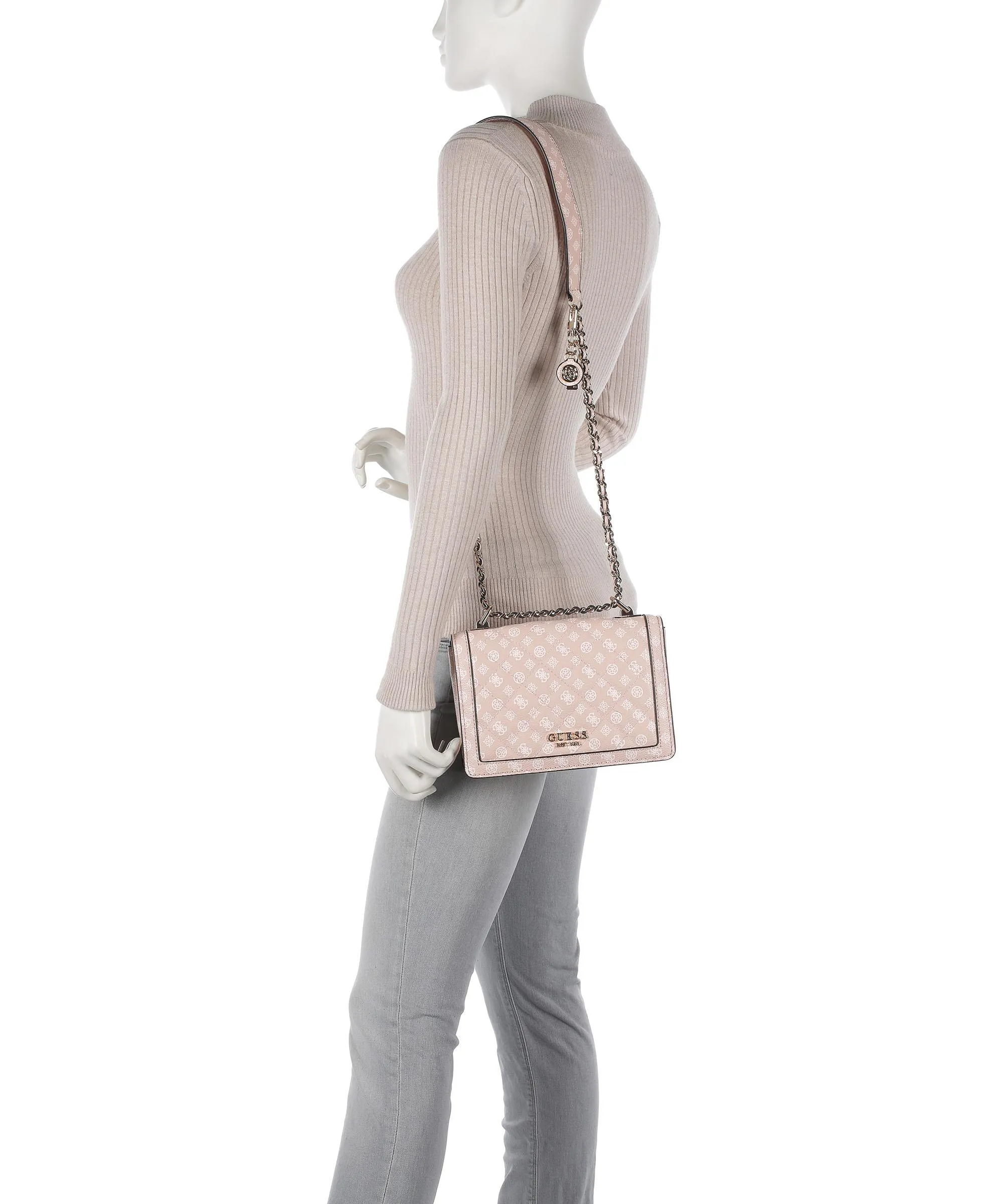  Guess Abey Borsa a spalla pelle sintetica rosa antico  