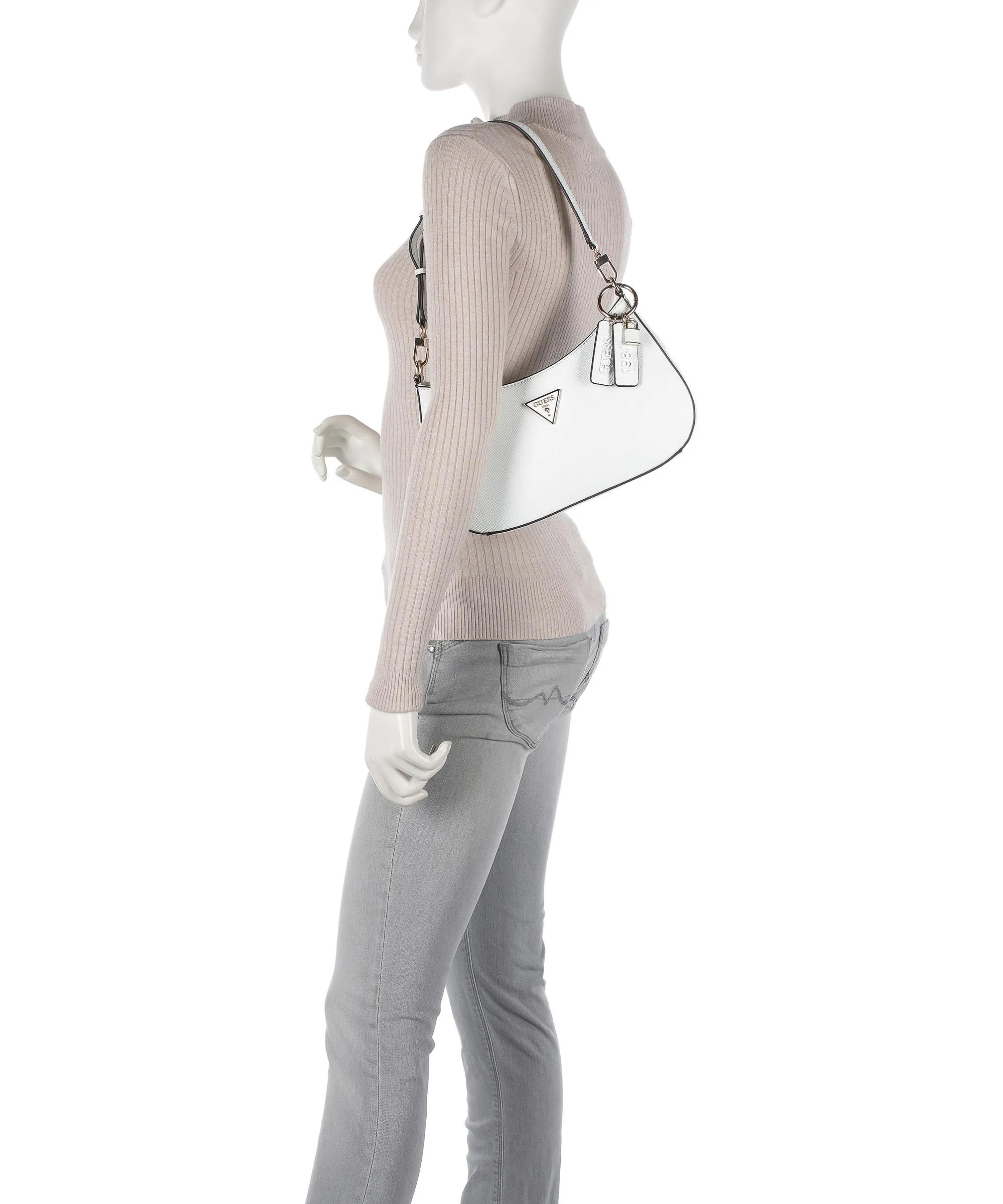  Guess Noelle Borsa a spalla pelle sintetica bianco  