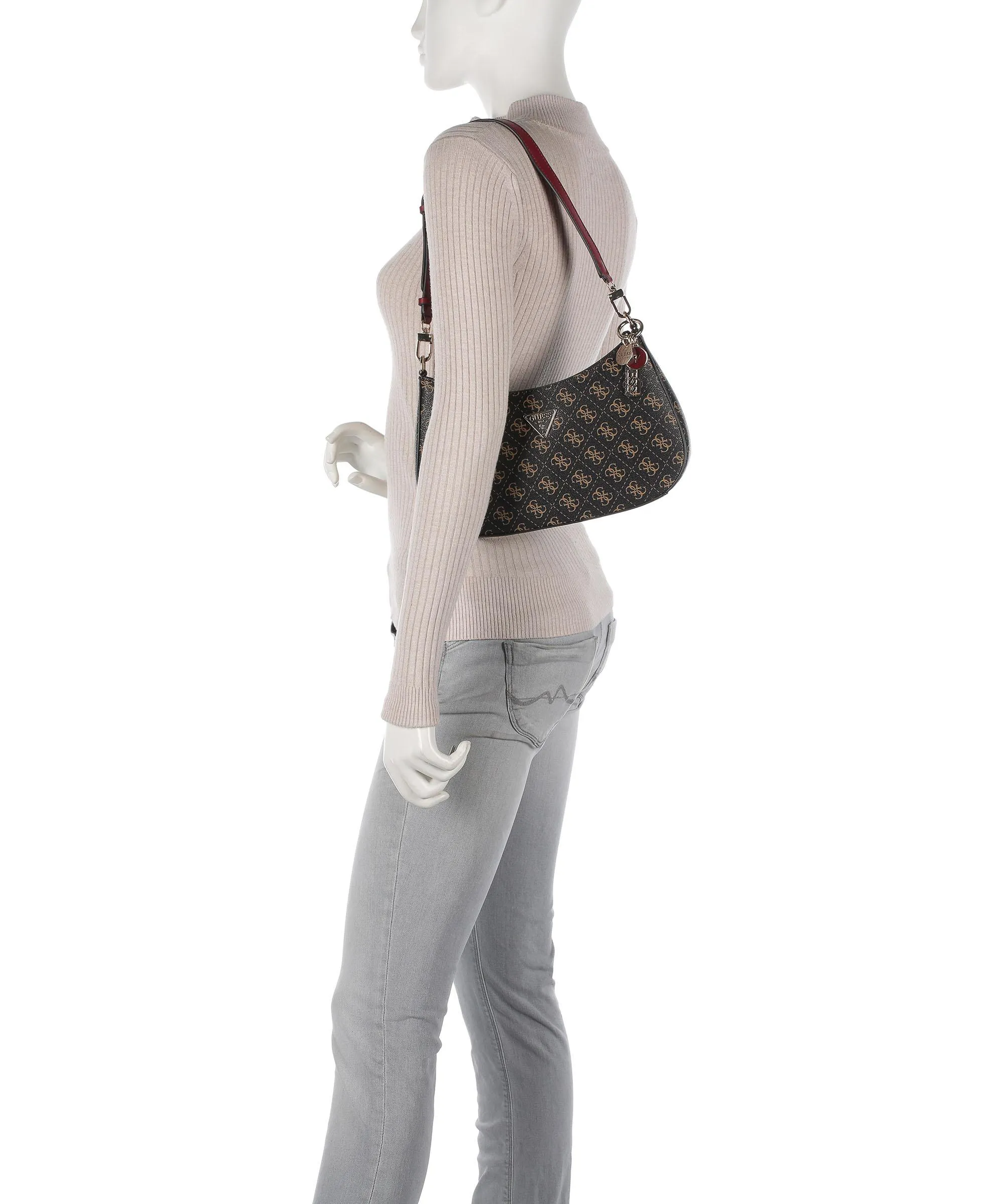  Guess Noelle Borsa a spalla pelle sintetica marrone scuro  