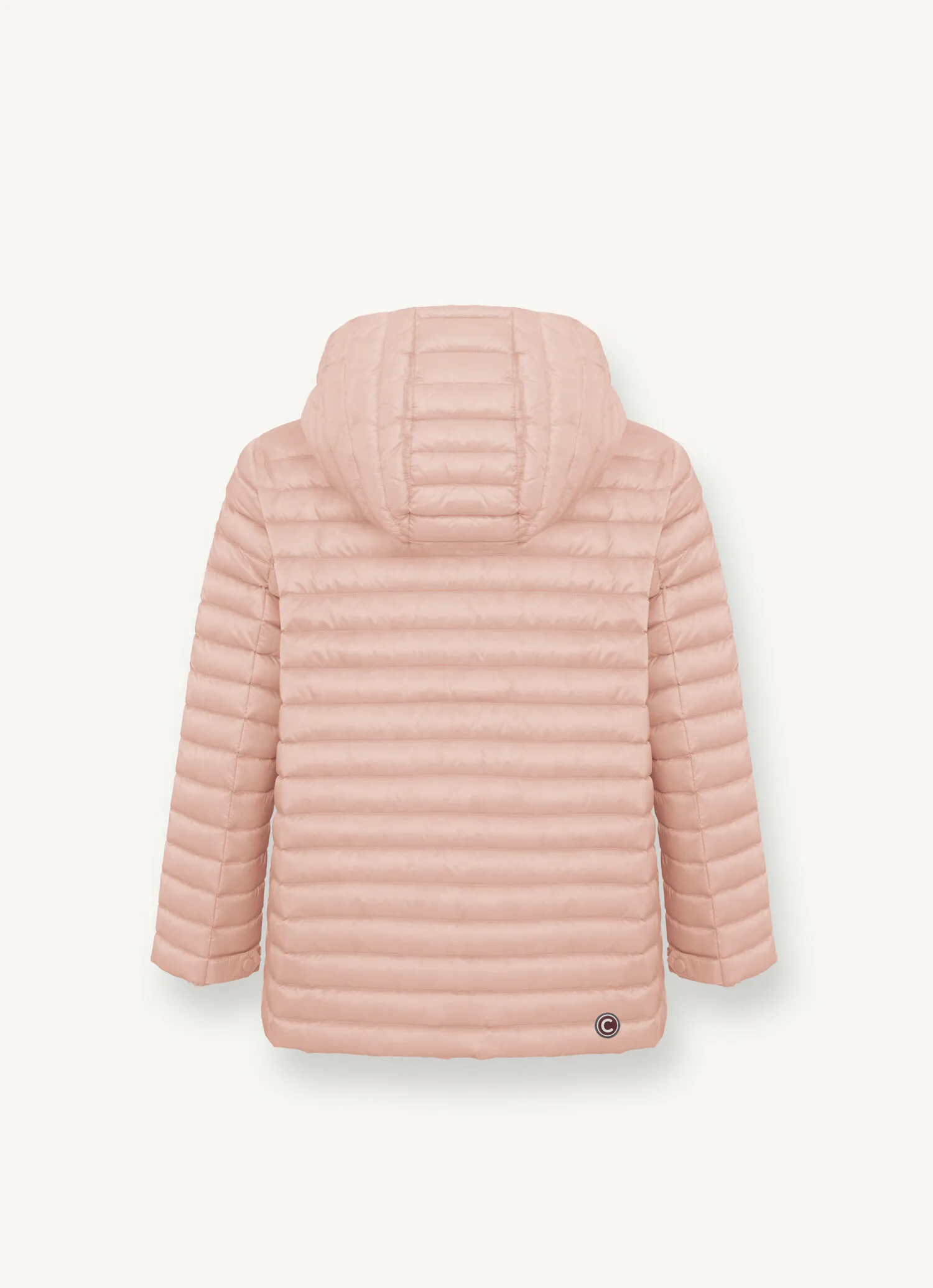 Hooded down cape
