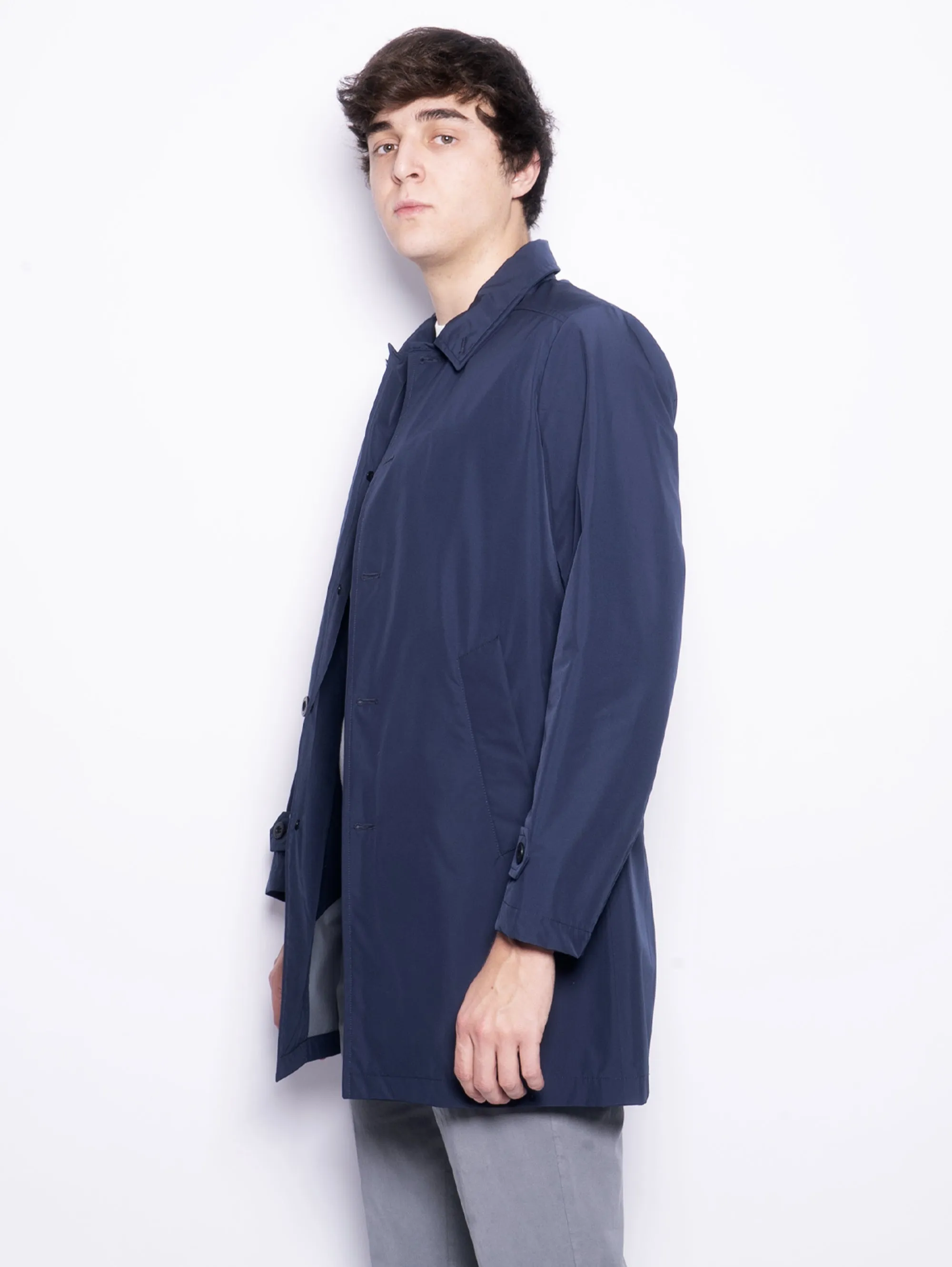 Impermeabile Corto in Membrana Flavio Blu