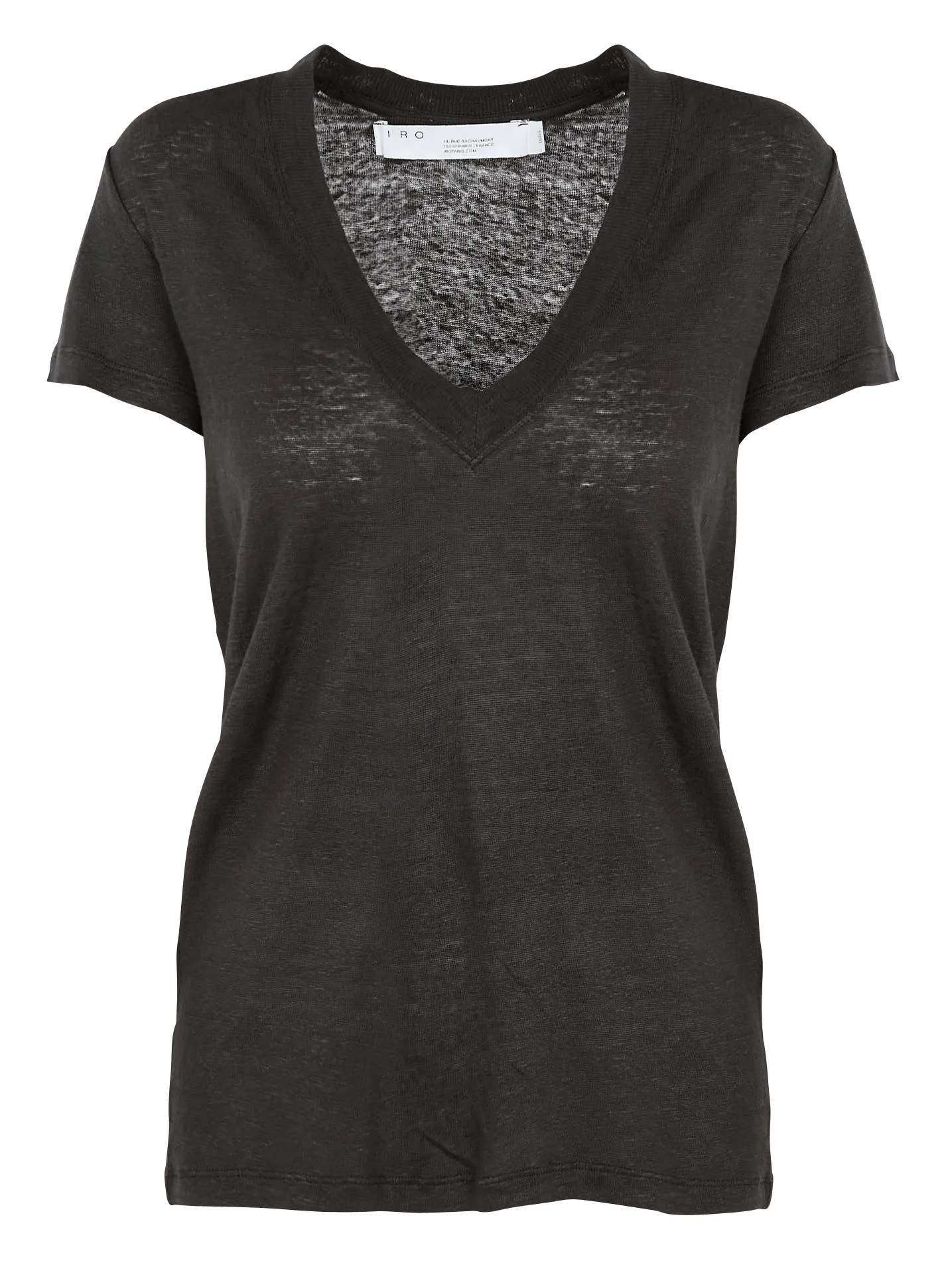  IRO   RODEO - T-shirt scollo a V in lino | Nero