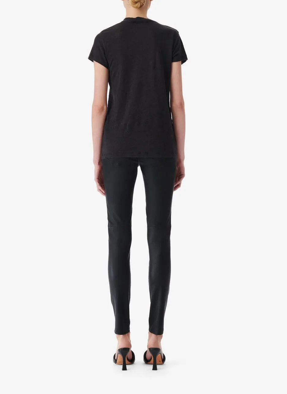  IRO   RODEO - T-shirt scollo a V in lino | Nero