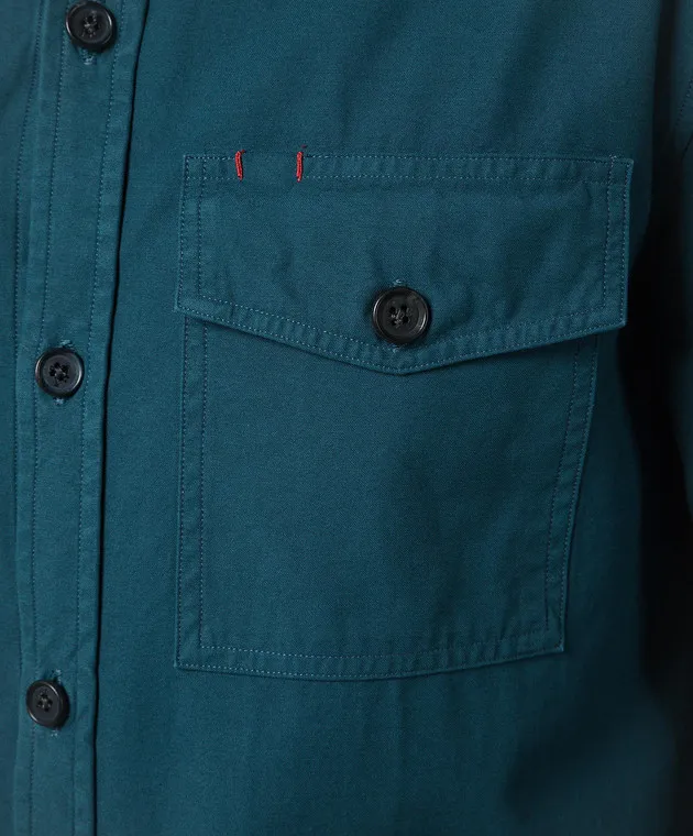 ISAIA Camicia blu dal taglio dritto OSHTC1X0069