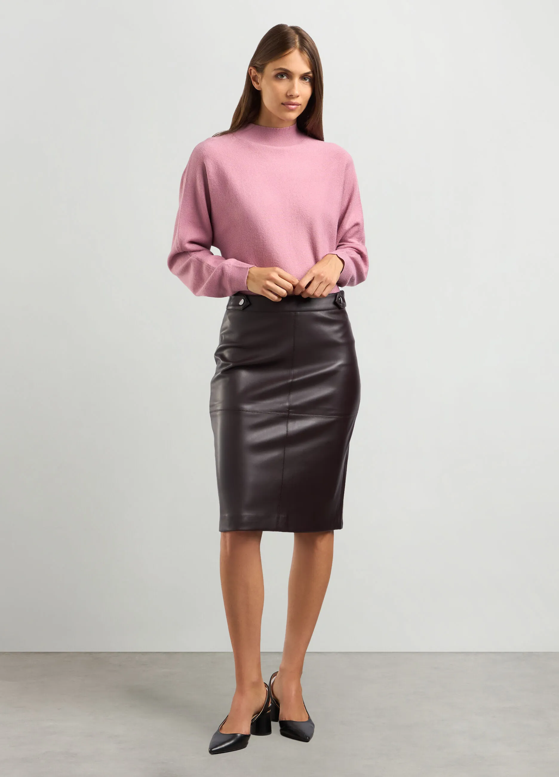 IWIE  Gonna a tubino in eco pelle donna